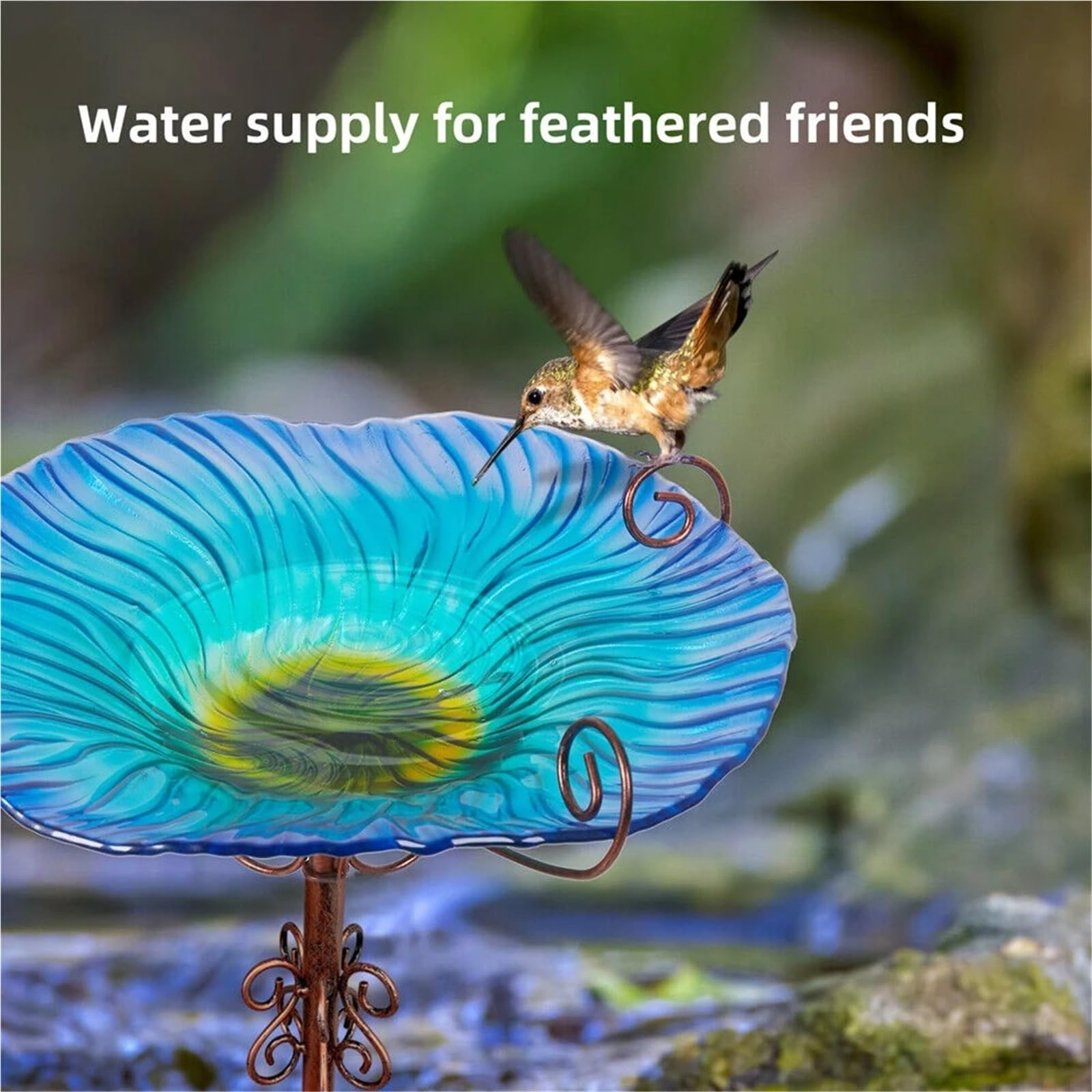 Abbeveratoio per uccelli da terra Bird Bath Water Birdfeeder Bowl | For Outdoor Garden Decorative
