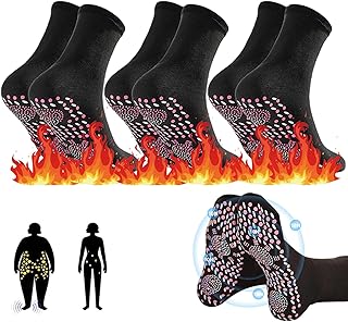 Tourmaline Acupressure Self-Heating Shaping Socks, 3PCS Tourmaline Slimming Health Sock, Tourmaline Socks for Men, Women(Black)