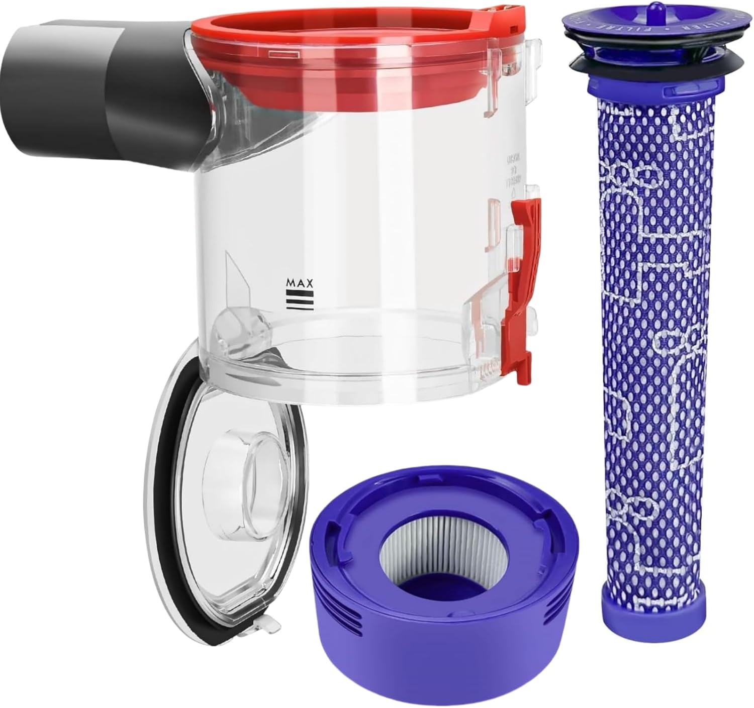Dust Bin and Filter Replacement Compatible with Dyson V7 V8 SV10 SV11 Vacuum Cleaners Canister Dust Bucket Pre Filter Post Filter Attachments Spare Replace Accessories