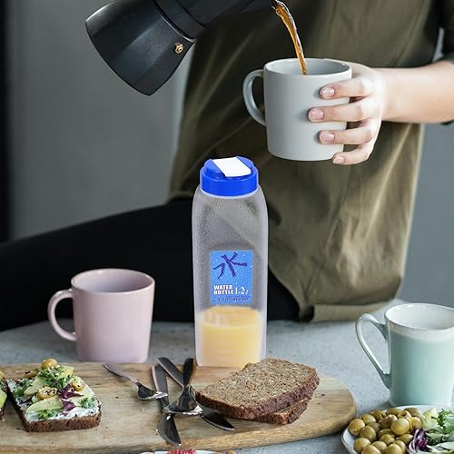 Miniatura 6 de YARNOW Botella de agua fría Jarra de agua de plástico con tapa, contenedores de jugo, jarra de limón, jarra de bebidas, jarras de agua de cabecera