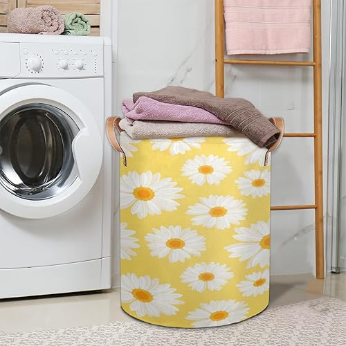 Miniatura 2 de Cesta de lavandería con estampado de margaritas, cesta de ropa sucia, cesta de lavandería plegable, canasta de ropa sucia, cesta de ropa grande,