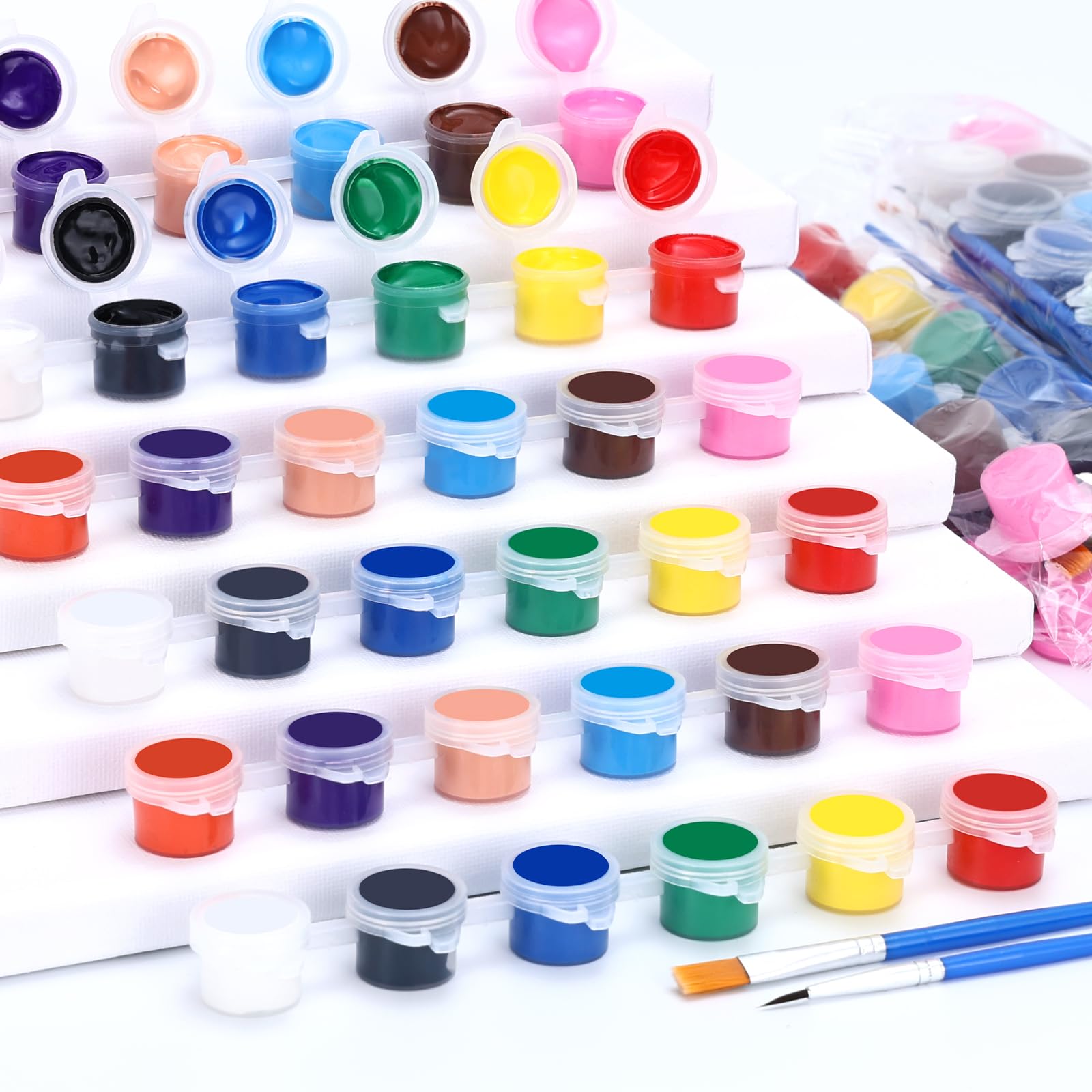 Yeeart Juego de 240 mini pinturas acrílicas, tiras de pintura acrílica de 12 colores para niños y adultos, pigmentos ricos no tóxicos, ideales para pintar manualidades, kit de tiras de pintura