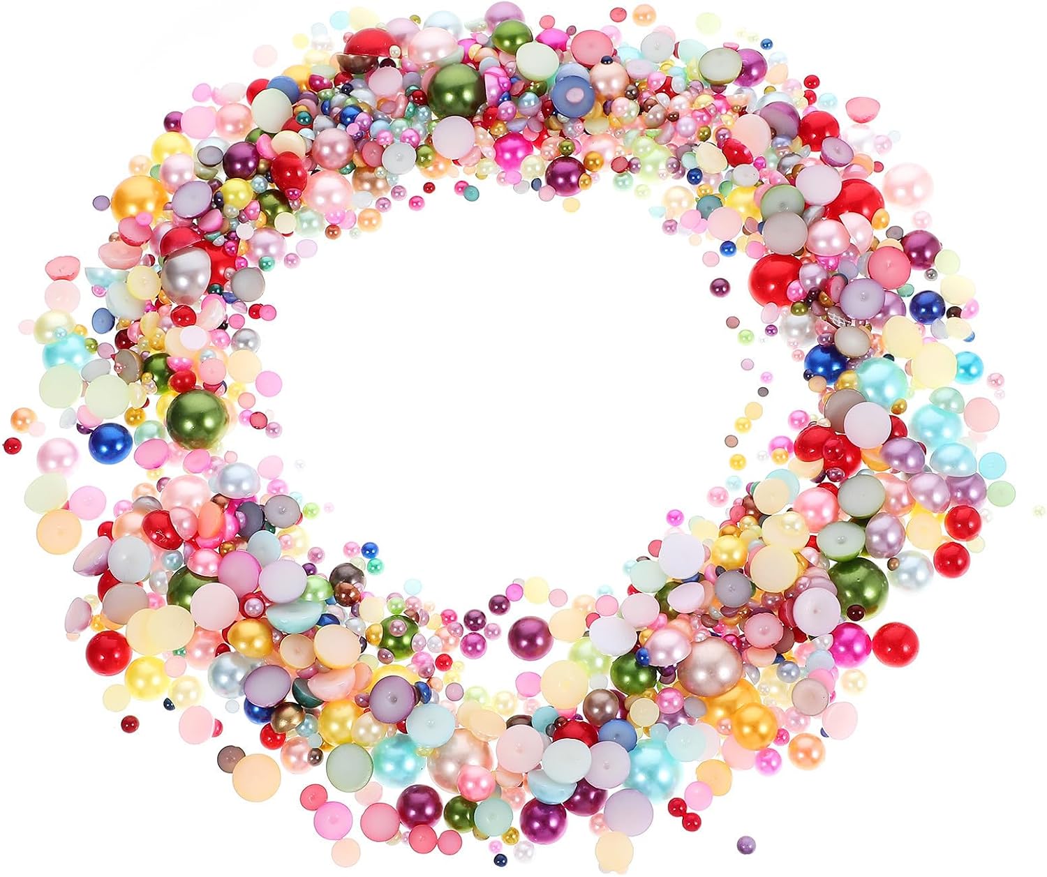 Uonlytech Flatback Half Round Pearls for DIY Nail Art and Phone Case Decoration, Abs Material, Well-Made and Not Easy to Break, for Hats, Shoes, and Crafts