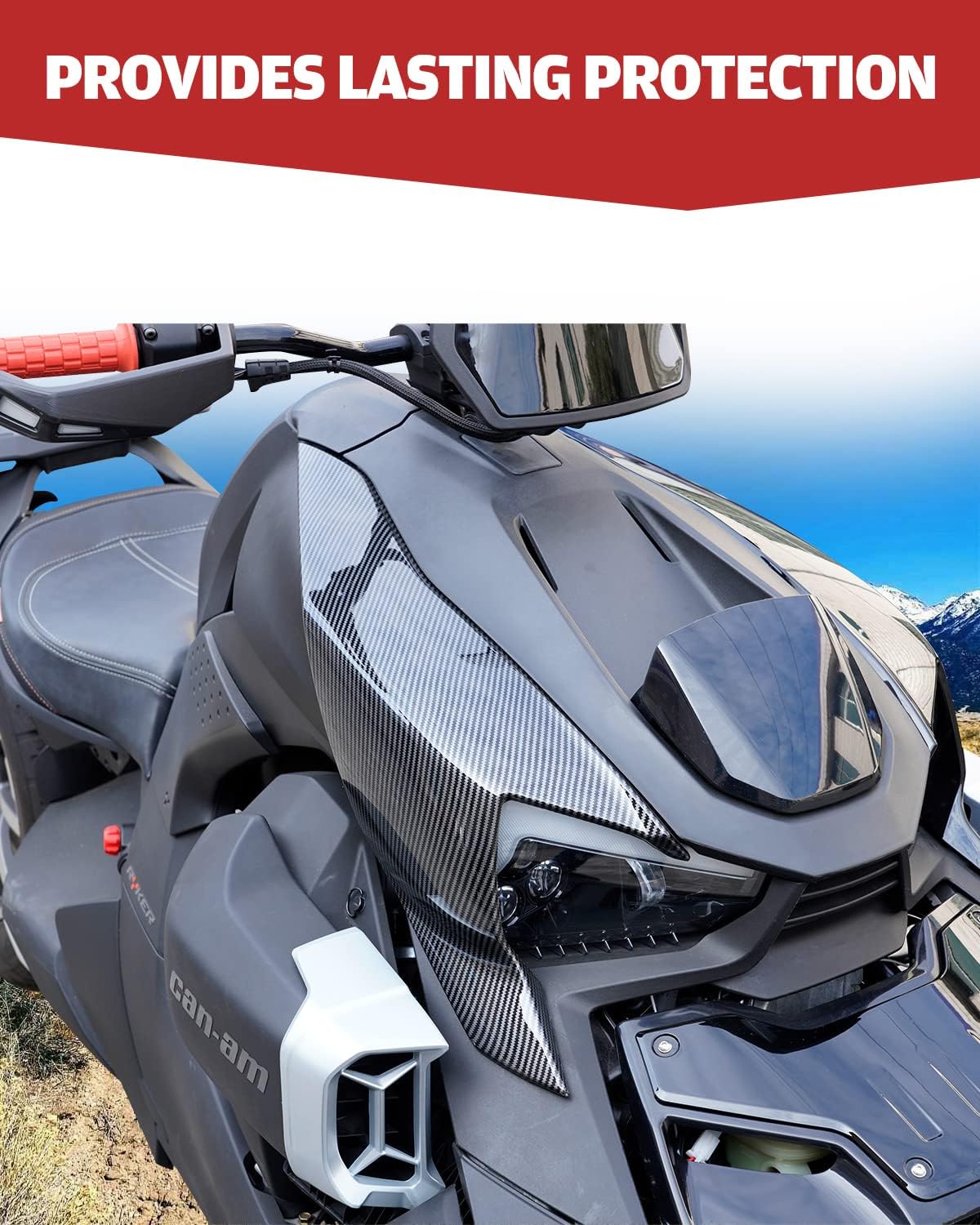 A & UTV PRO Fairing Panels with Carbon Fiber Pattern for Can Am Ryker, Side Body Panels for Can-Am Ryker 600 900 Sport & Rally Edition All Models Accessories,Replace OEM # 219400803(2PCS)