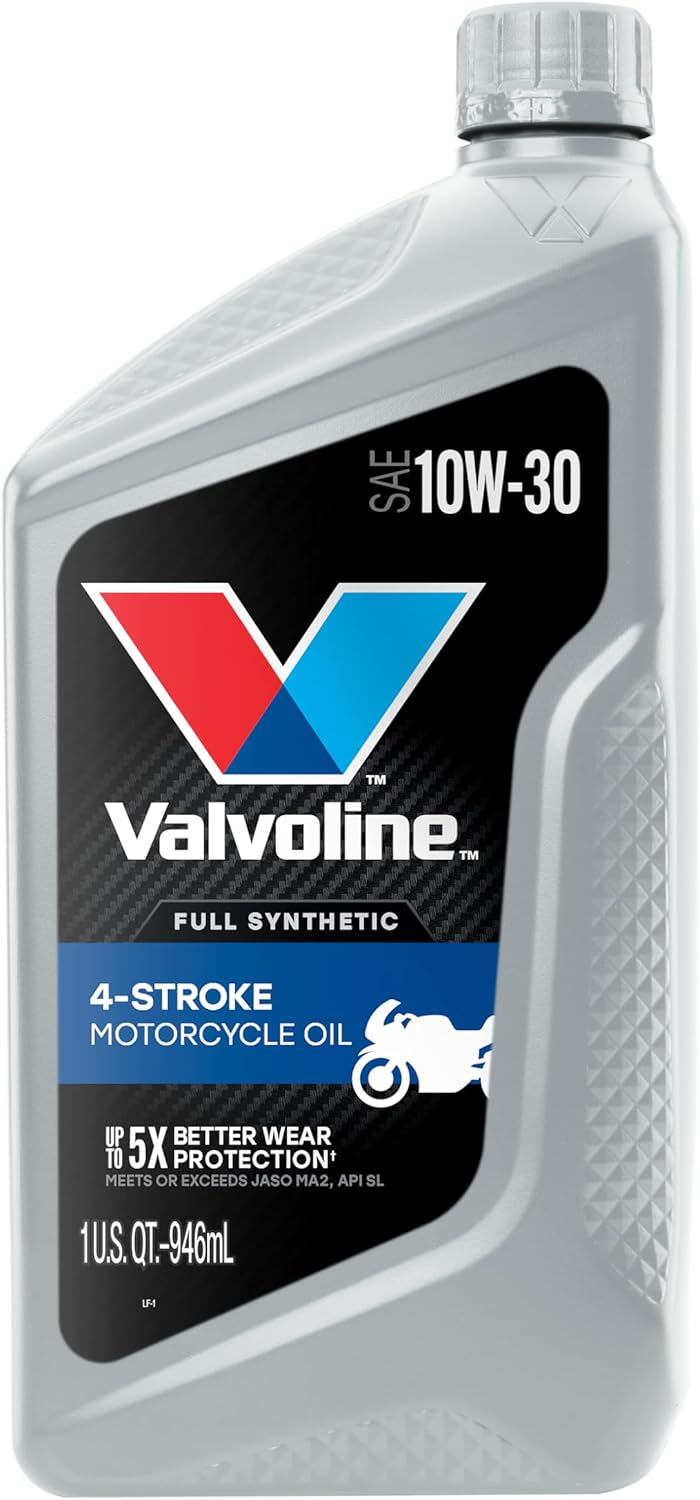Valvoline 4-Stroke Motorcycle Full Synthetic 10W-30 Motor Oil 1 Quart, Case of 6