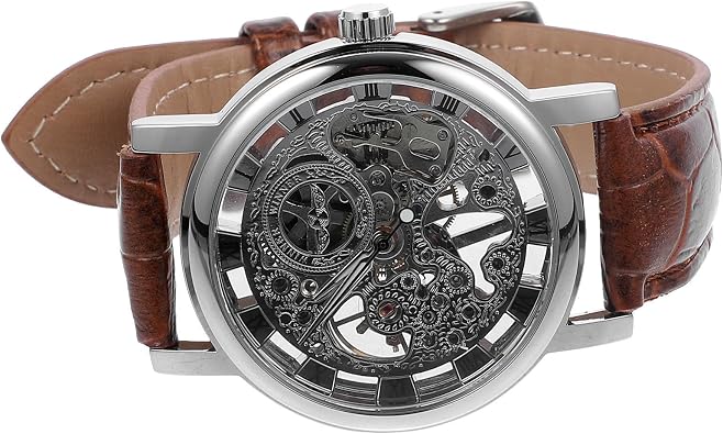 Manual Mechanical Watch with Hollow-out Dial Mens Winner 036