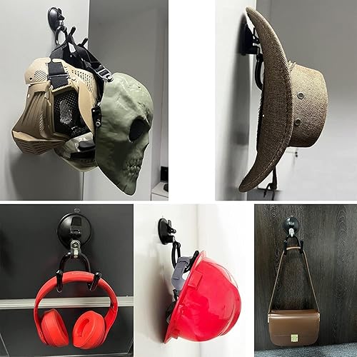 Miniatura 5 de Paquete de 2 ganchos con ventosa, organizador de almacenamiento de sombreros, soporte para coche, ducha, ventana de cristal, cocina, baño y baño,