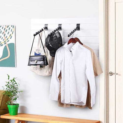 Miniatura 6 de Tatuo Paquete de 10 cascada de bolas de 6 bolas para Slatwall, accesorio de pared de listones de 12 pulgadas, ganchos y perchas para ropa, venta al