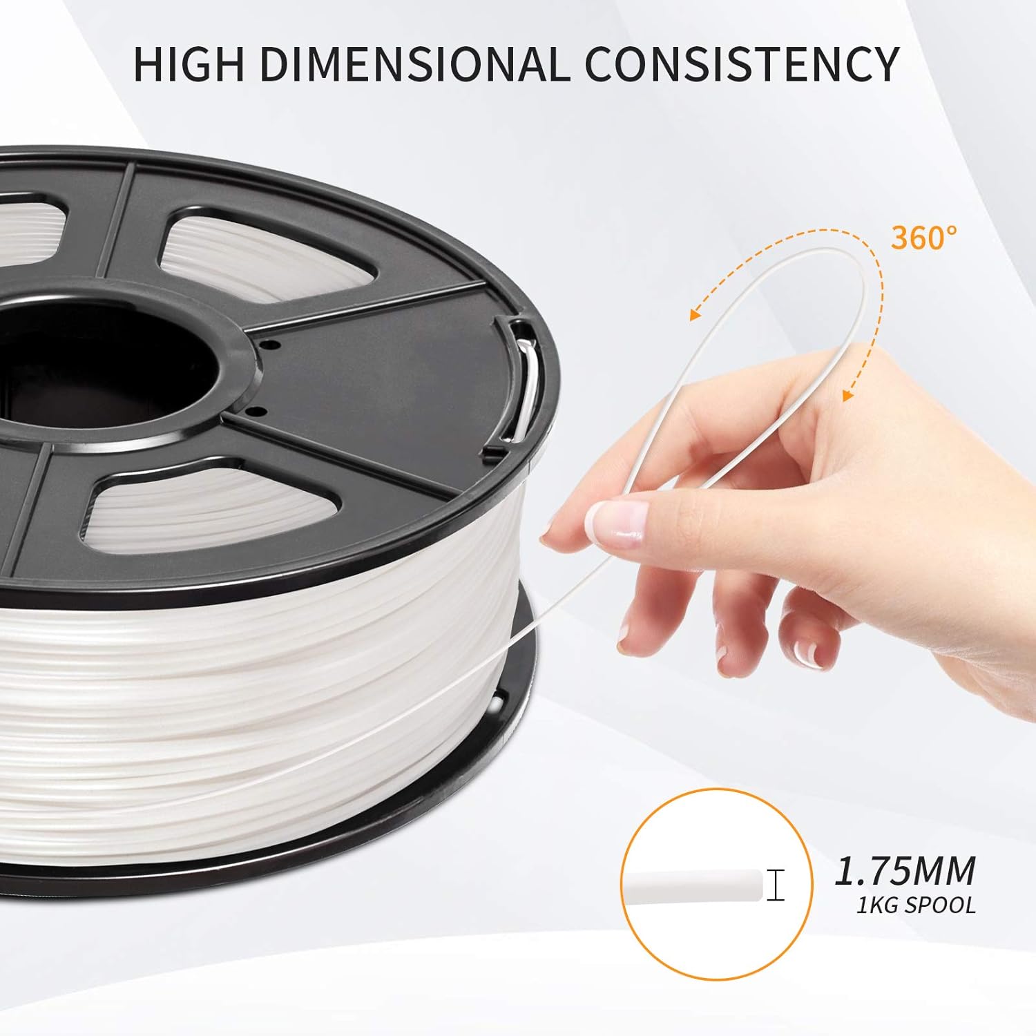 PLA+ 3D Printer Filament, JAYO PLA Plus Filament 1.75 mm, Dimensional Accuracy +/- 0.02 mm, 1 KG Spool, PLA+ White : Industrial & Scientific