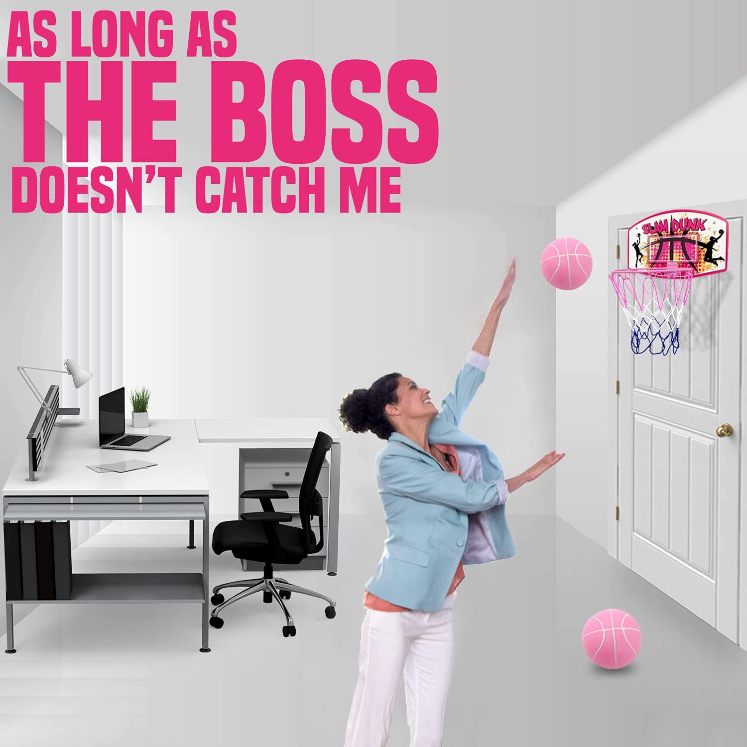 Bundaloo Mini Basketball Hoop Over The Door Indoor Basketball Game for Girls with Foldable Metal Rim, 2 Balls & Air Pump: Sports & Outdoors