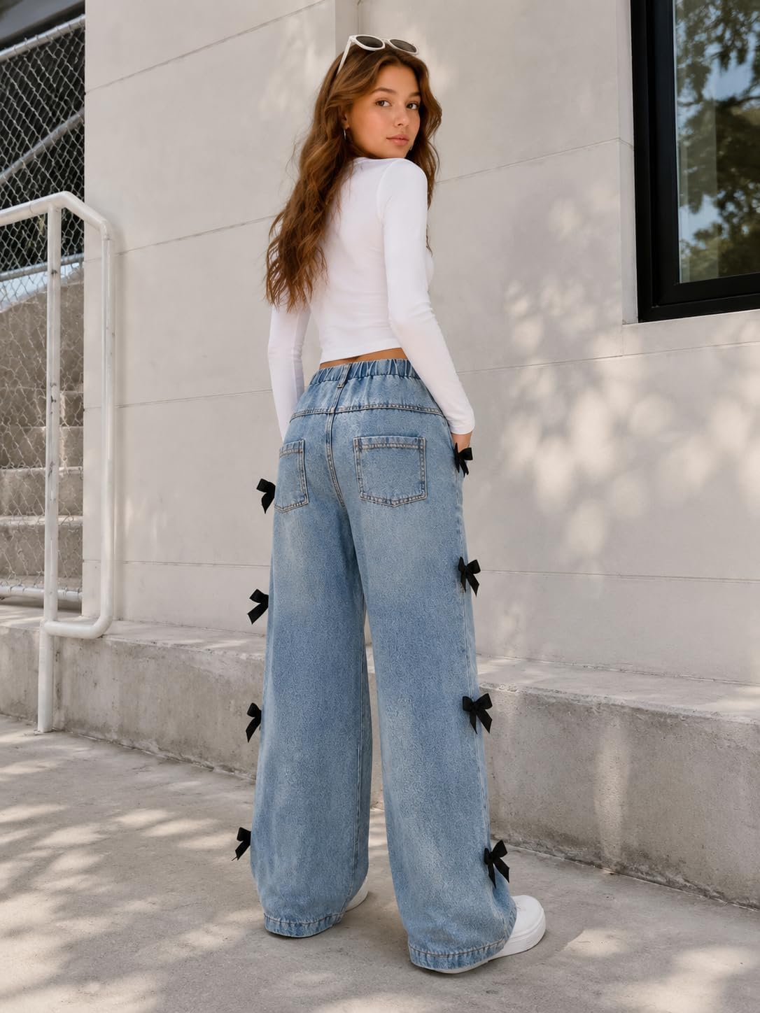 Girls Jeans Wide Leg Denim Pants Tween Teen Girls Trendy Clothes Size 7-13 Years