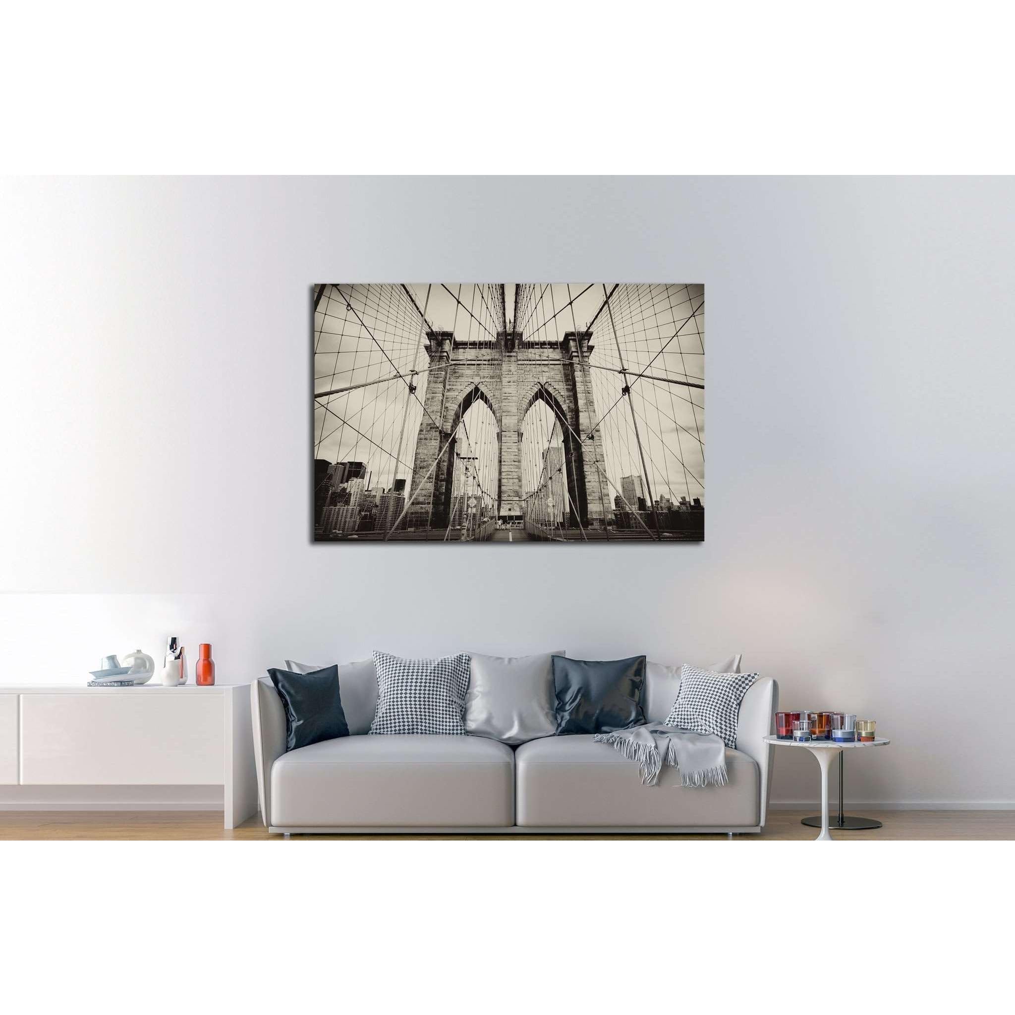 Lienzo del puente de Brooklyn ZELLART de 1 panel de 120 x 80 cm listo para colgar №563 3