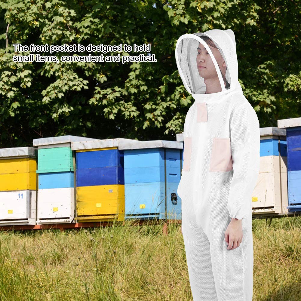 Tissting Tutto ciò che serve per l'apicoltura, completo con maschera protettiva e tasca frontale, attrezzatura per api, giacca protettiva per apicoltore, indumenti traspiranti con (XXL)