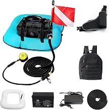 Scuba Diving Ventilator System, Diving Equipment Diving Toys Floating Air Pump, with Telescopic Pipe & Breathing Regulator, Maximum Diving Depth 33ft, for Underwater Snorkeling Blue-PRO