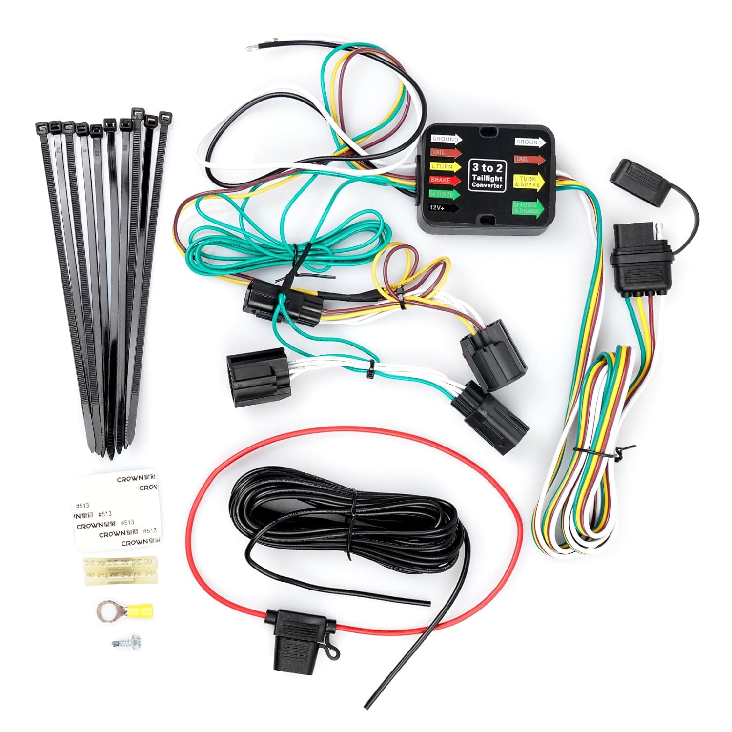 Trailer Hitch Wiring Harness Kit Compatible with Dodge Grand Caravan 2011-2020 Chrysler Town and Country 2011-2016 Chrysler Grand Caravan 2021 2022 Vehicle-Side Custom 4Pins Replace 56331