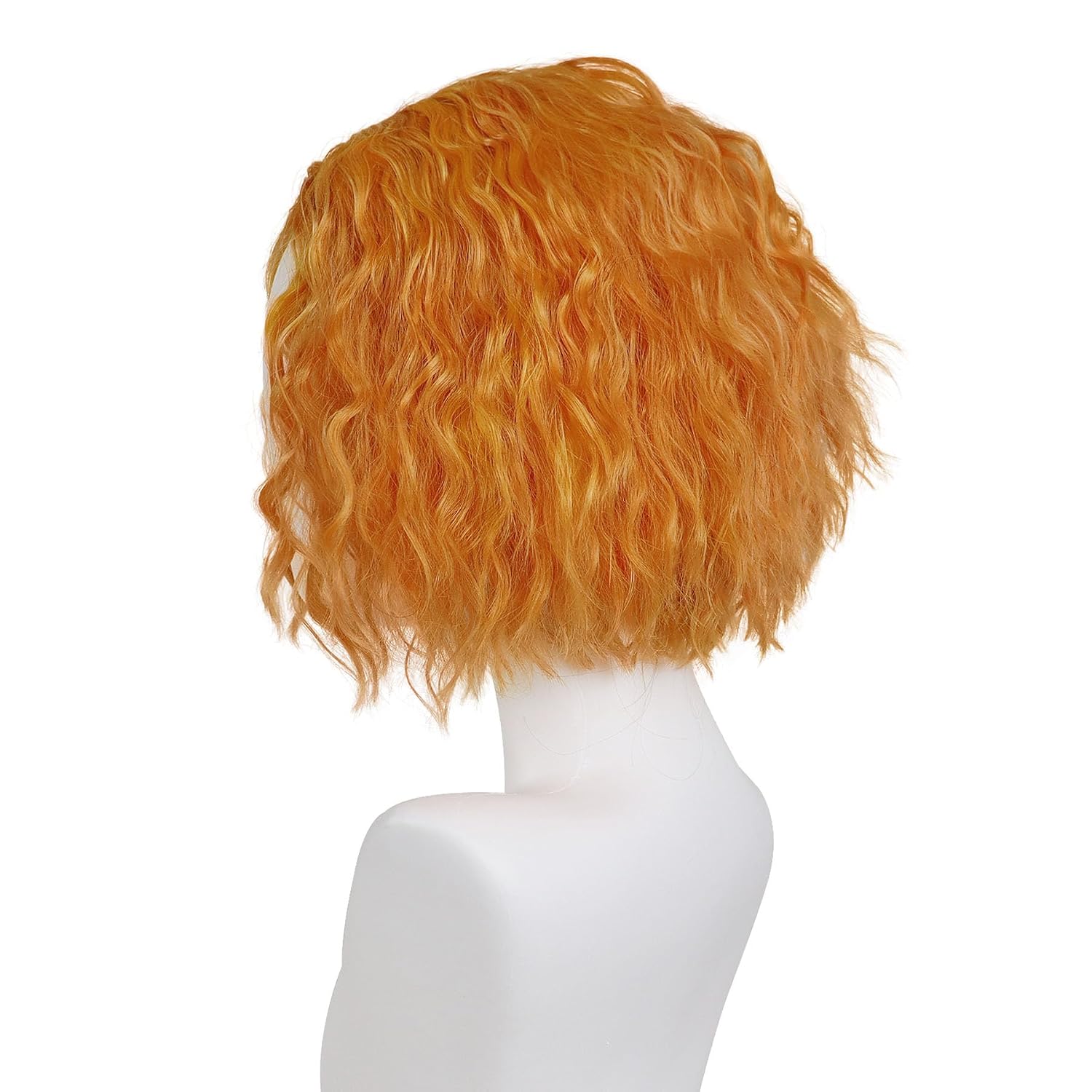 GNIMEGIL Short Mad Hatter Shaggy Costume Men Curly Orange Wigs Unisex Synthetic Hair Clown Wig for Cosplay Costume Halloween Party 12 inch