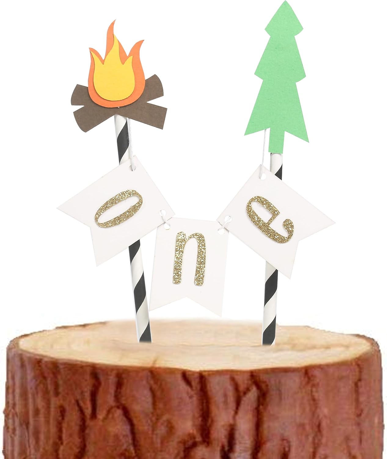 BOOMPA Cake Topper For One Happy Camper - Campfire Party Birthday Decorations,Camping Party Decorations - Woodland Cake Toppers For Boys - Cake Topper, Wedding Anniversary Rravel