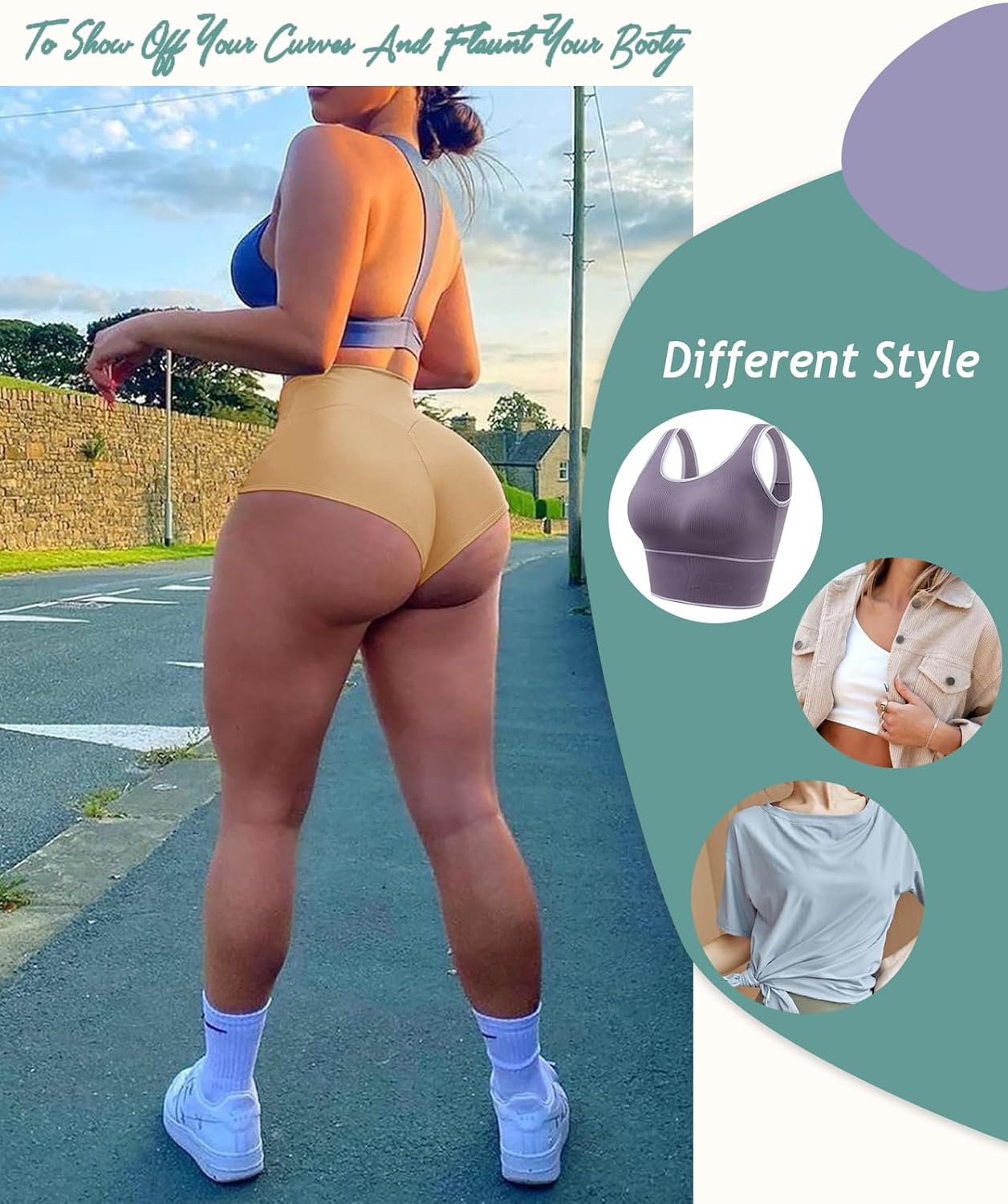 Women's High Waist Yoga Booty Shorts Workout Spandex Dance Hot Pants Butt Lifting Leggings Rave Outfits - Image 4