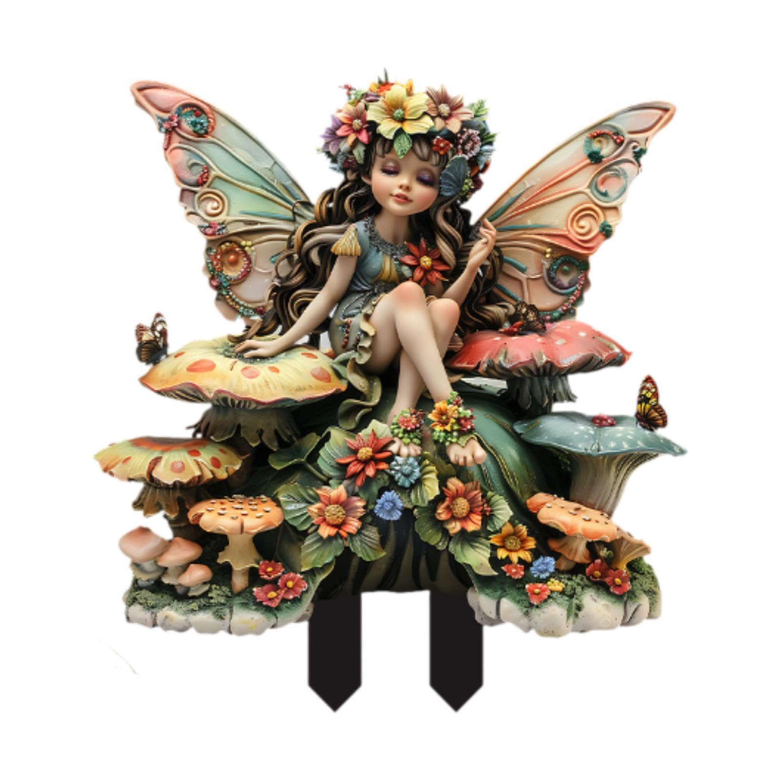 Fairy Figurines Stake Decor Mushroom Shape Ornament for Lawn Yard Home Patio-image-19
