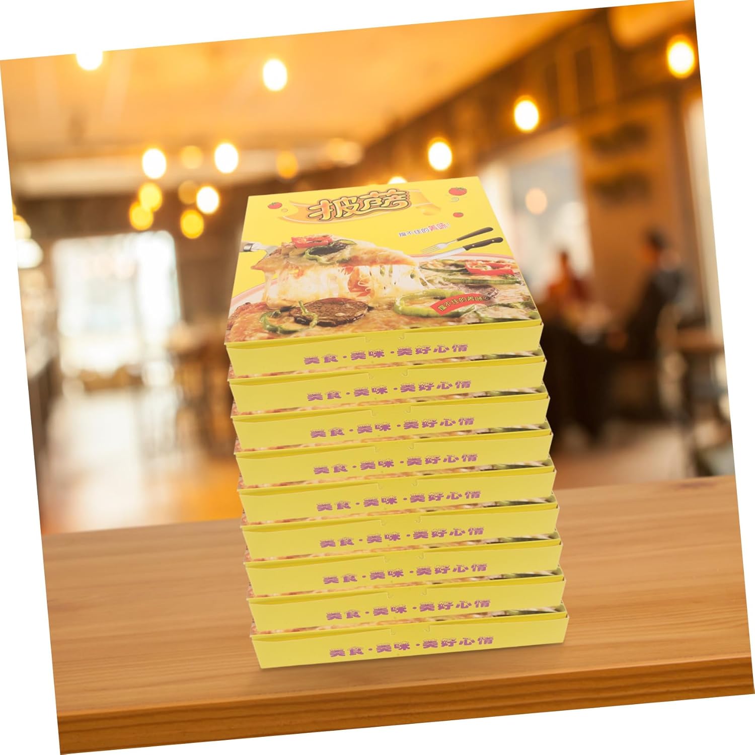 KALLORY 40pcs Square Pizza Boxes Takeout Containers Corrugated Cardboard Food Packaging Boxes for Pizzerias Catering Party Supplies