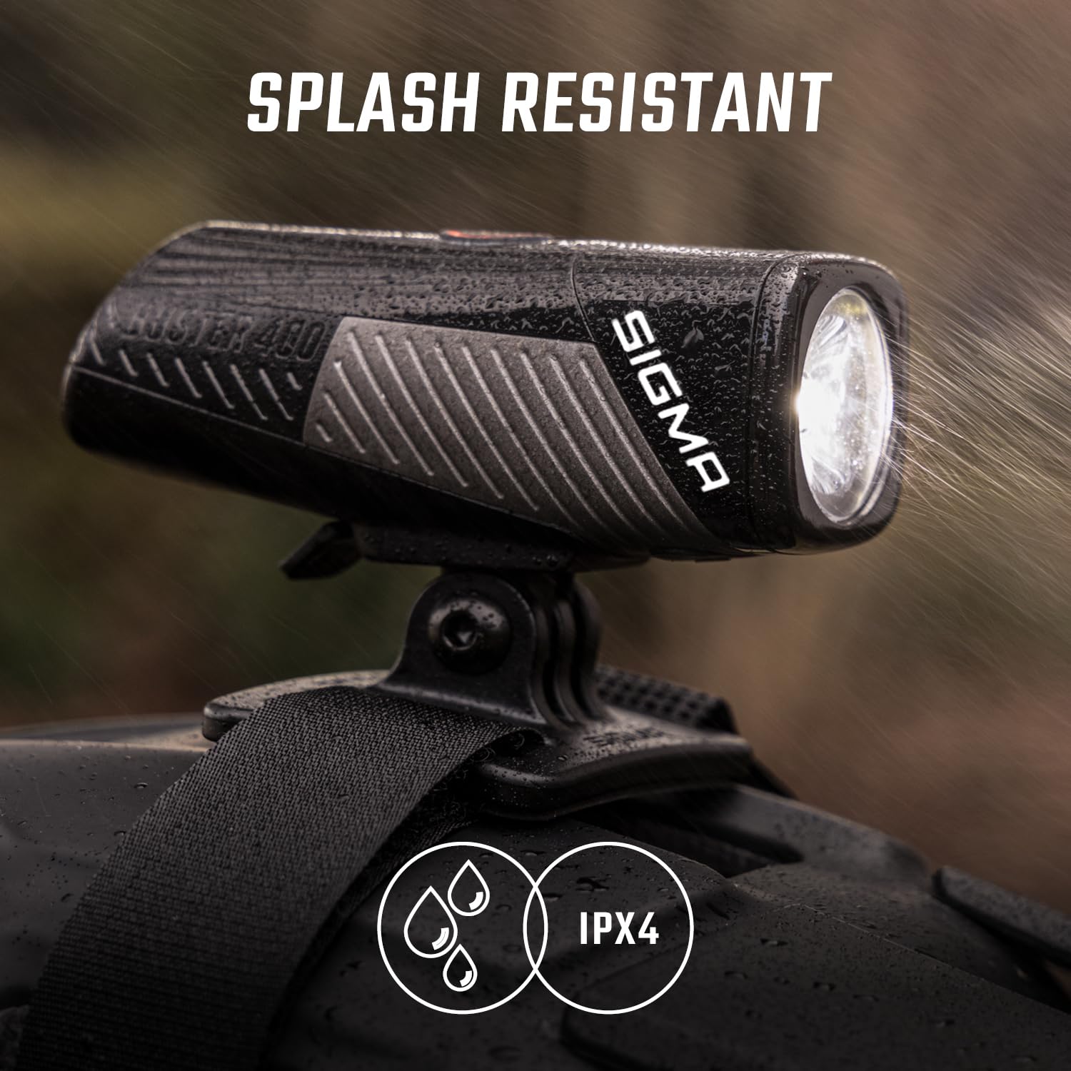 SIGMA Buster 400 HL | Luz de Casco con 400 lúmenes | Recargable con Cinco Modos de iluminación | con función Quick Release para una rápida fijación | Color Negro