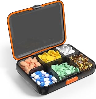 Wangculiao Large Travel Organizer Pill Box Portable Dispenser Moisture Resistant Pill Box for Vitamins Medications Fish Oi...