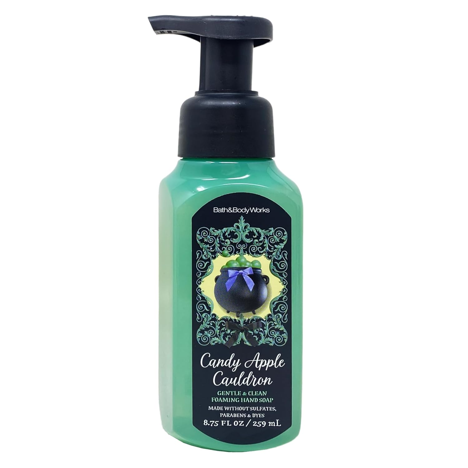 Bath & Body Works Candy Apple Cauldron 2 Pack Gentle Foaming Hand Soap Bundle with a Charcoal Scrub Bar Soap - Full Size