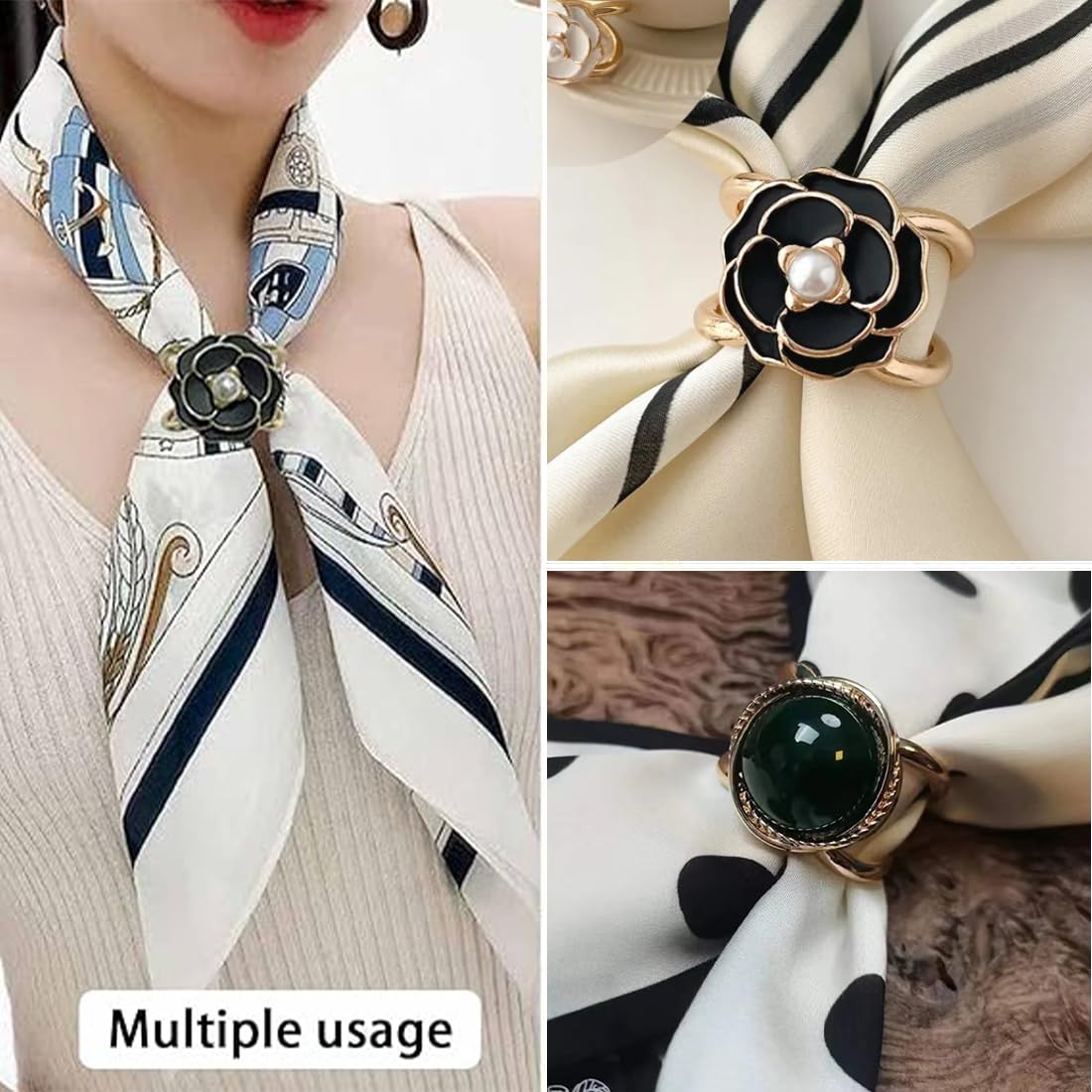 Anneau de carré Boucle Foulard – Laprée : Carré de Soie