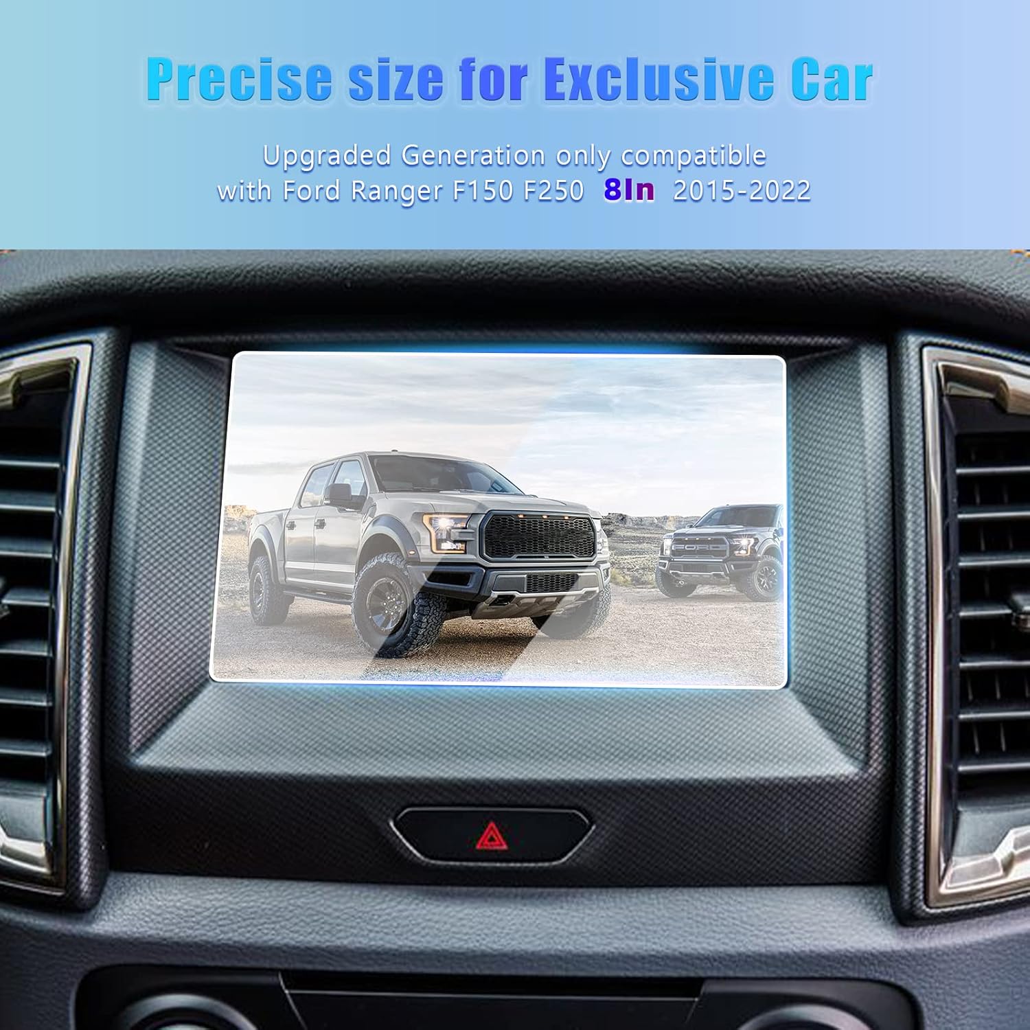 gfjnfg 2023 f150 f 150 screen protector compatible with 2015 2022 f250 f 250 f350 f 350 f450 f 450 8 inch touchscreen hd tempered glass protective fil