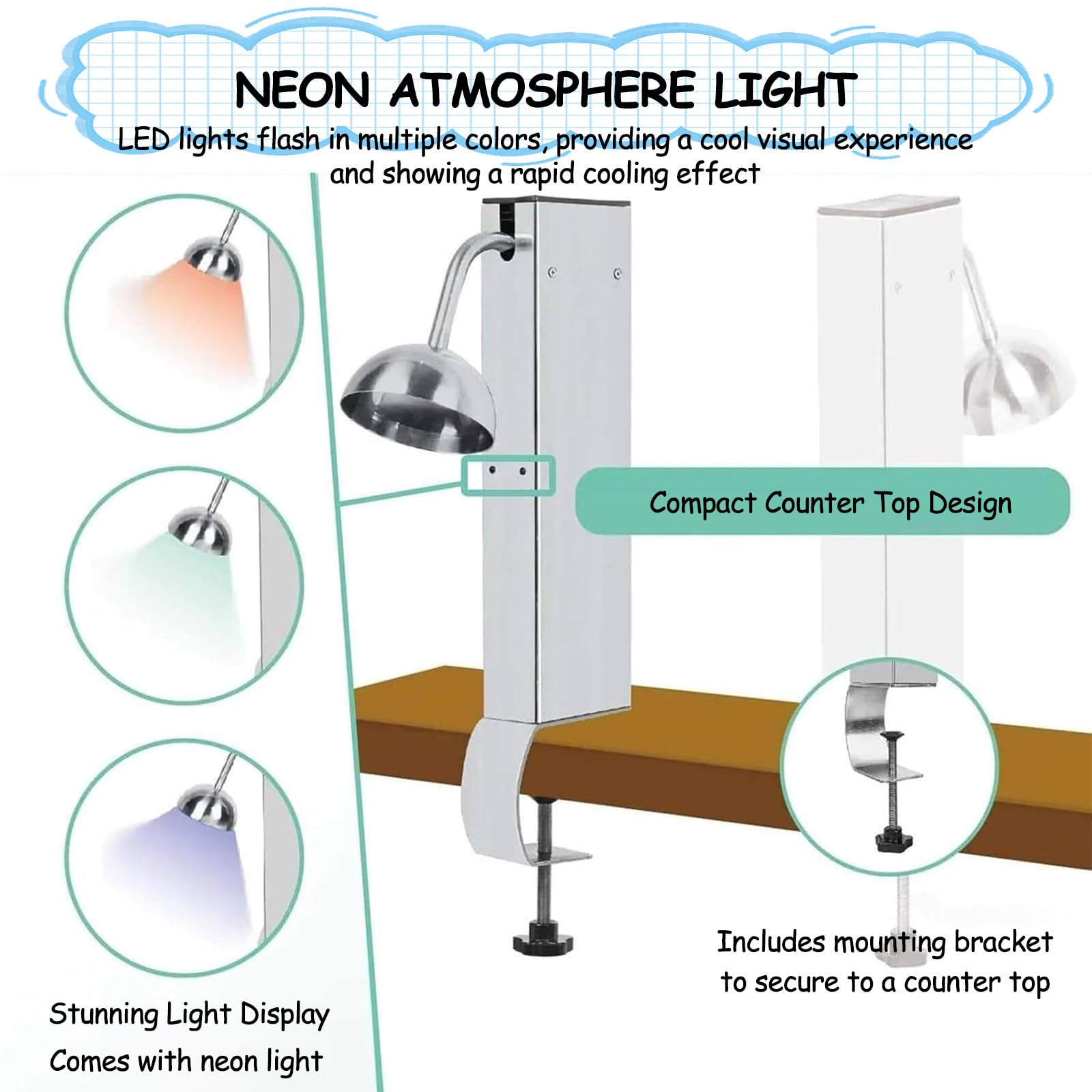 Instant Glas Froster Chiller mit Multicolor LED Licht, Mini Glas Chiller, Gefriert Gläser auf -45 ° C, für Bars, Restaurants, Clubs, Hotels
