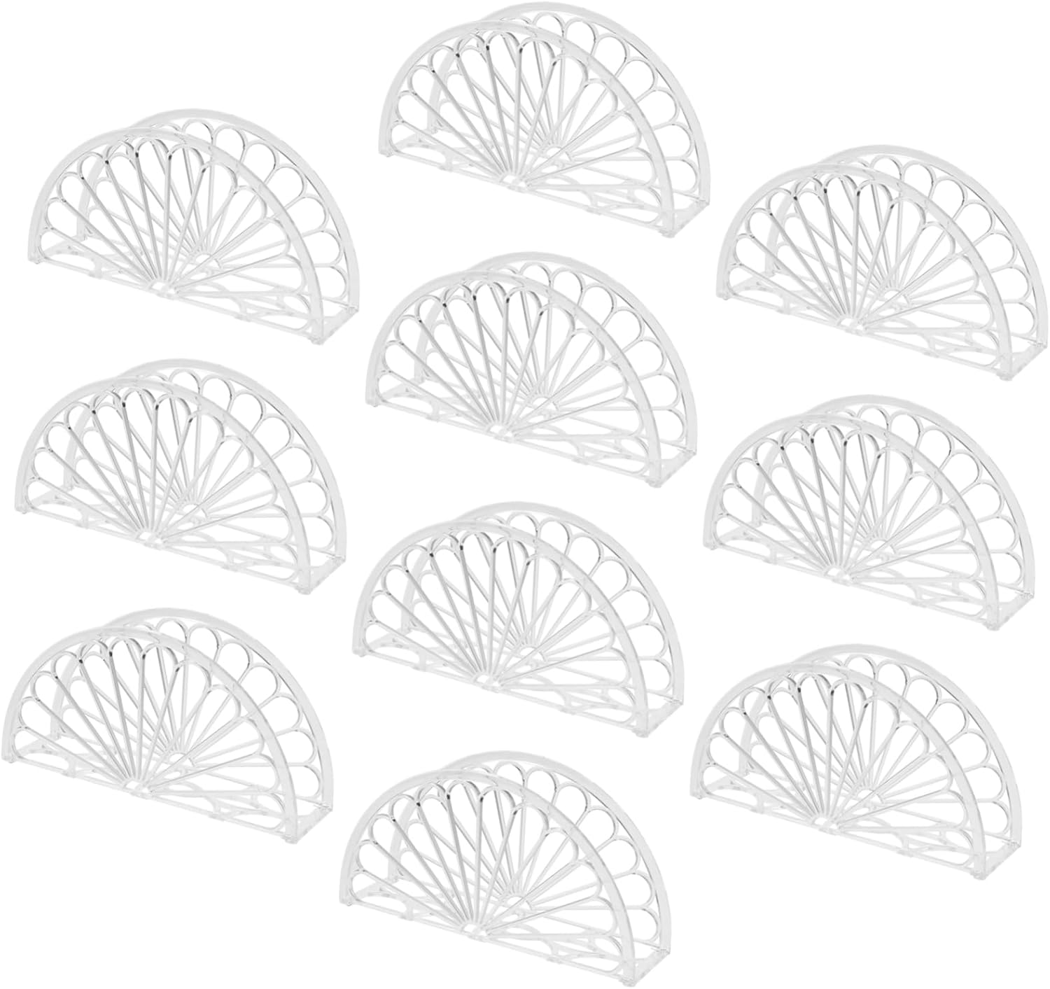 Zerodeko 10Pcs bracket Acrylic napkin organizer Vertical napkin holder napkin box tissue stand sector plastic Metal hand towel tissue serviette holder tissue paper cocktail