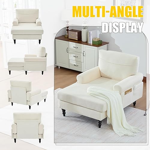 Miniatura 4 de Silla futón convertible, tumbona con otomata, silla reclinable 3 en 1, silla moderna de lectura con 2 almohadas (peluche rosa cepillado)