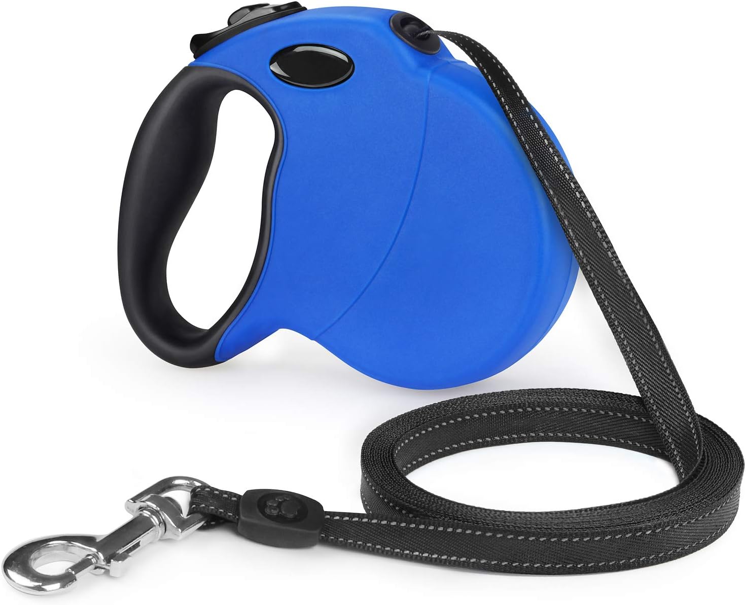 Pro Retractable Dog Leash, 16ft Dog Walking Leash for Large Medium Small Dogs up to 110 lbs, Tangle Free, Soft Hand Grip, Reflective Ribbon Cord, One Button Brake & Lock - Black