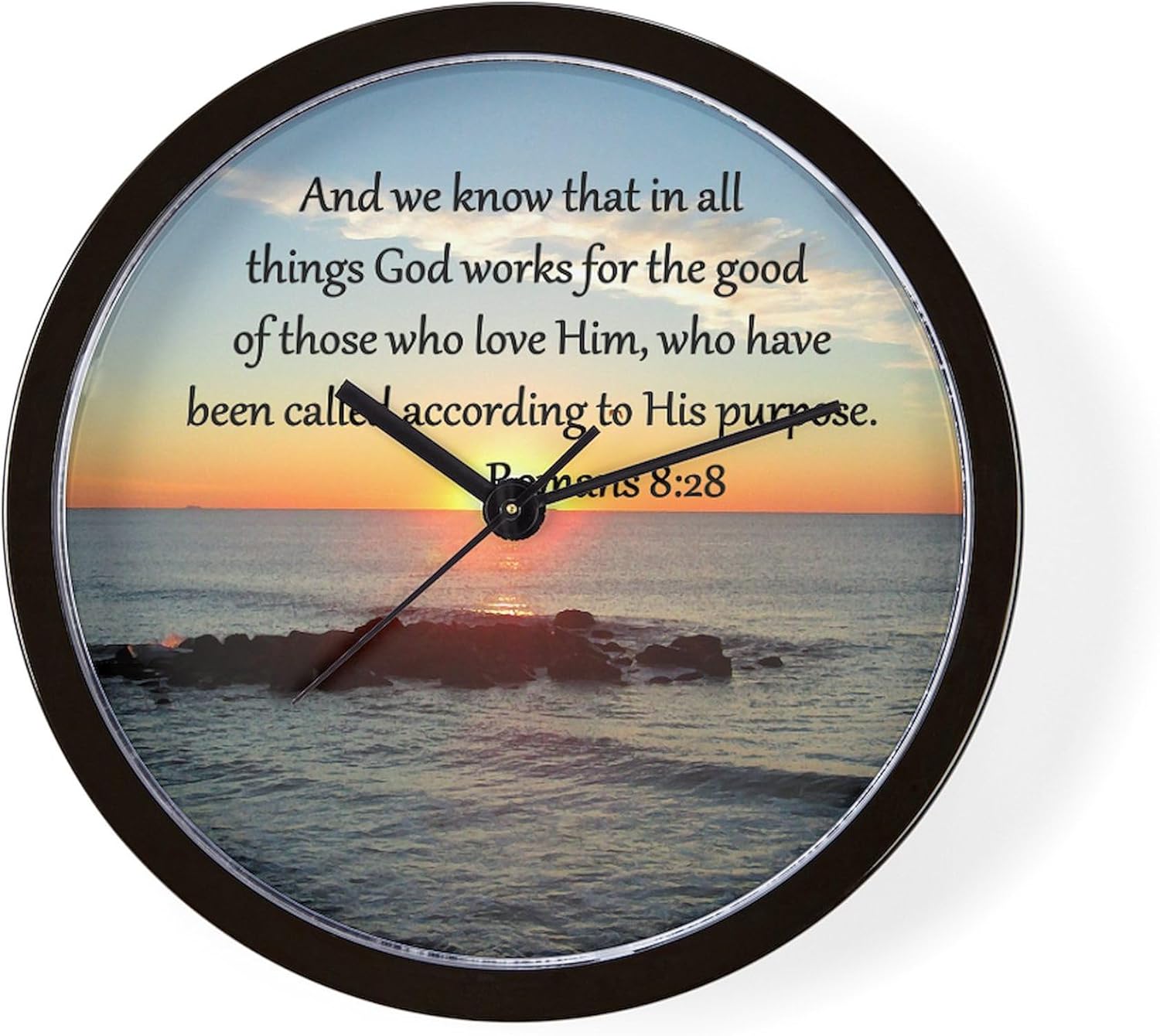 CafePress Romans 8:28 10" Wall Clock for Livingroom, Kitchen, or Office
