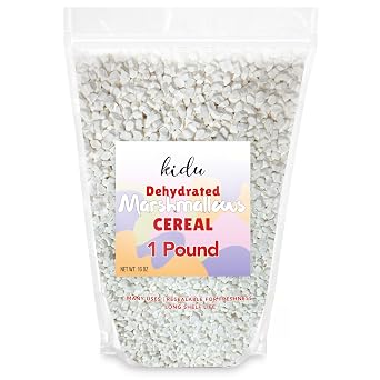 Dehydrated Marshmallow Bits 1 Pound Resealable Bulk Bag Cereal White Assorted Shapes, Perfect For Easter, Saint Patricks Day Celebration