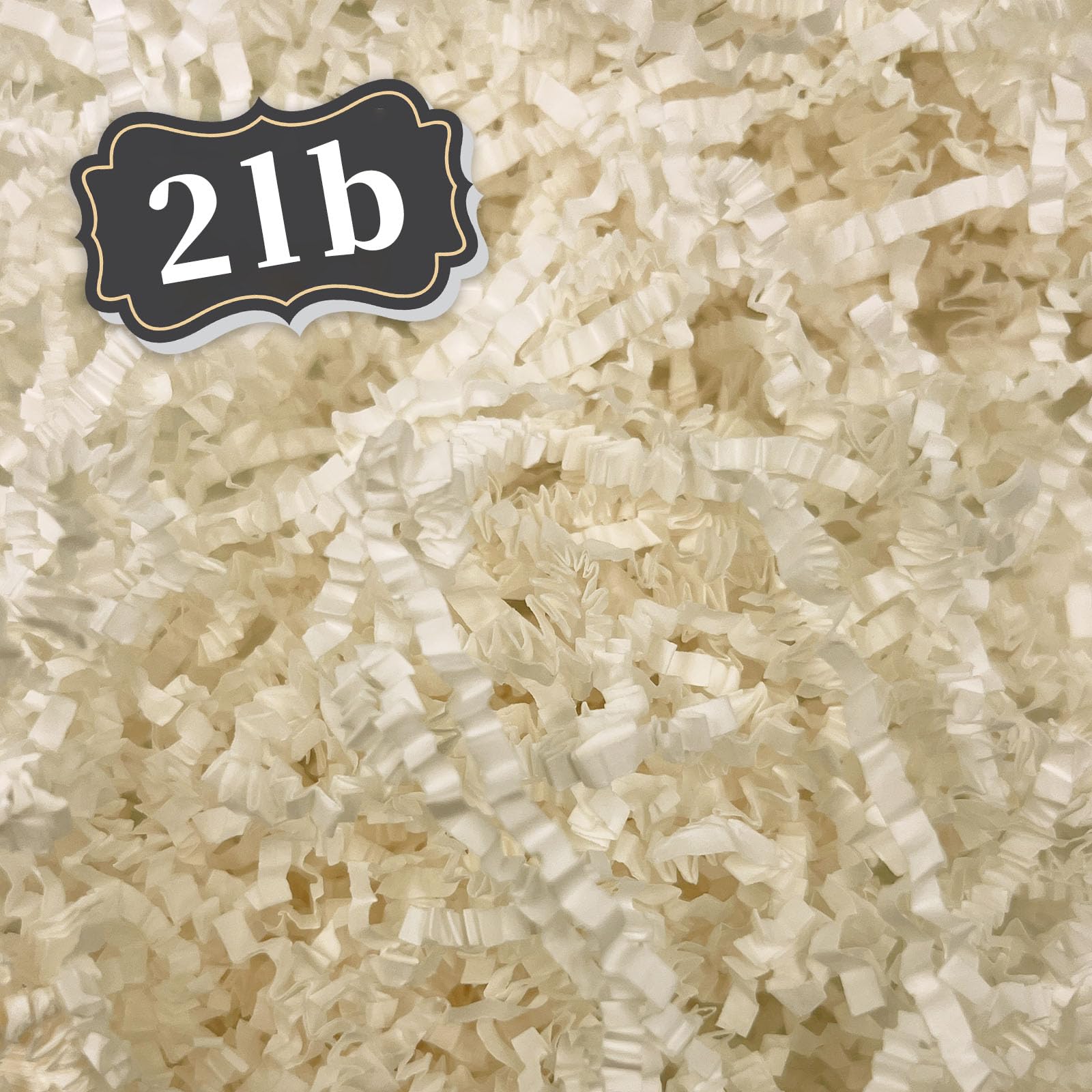 Photo 1 of ***PARTIAL BAG - 1/2 FULL***
ZEBMOON 2 LB Ivory Crinkle Cut Paper Shred Filler