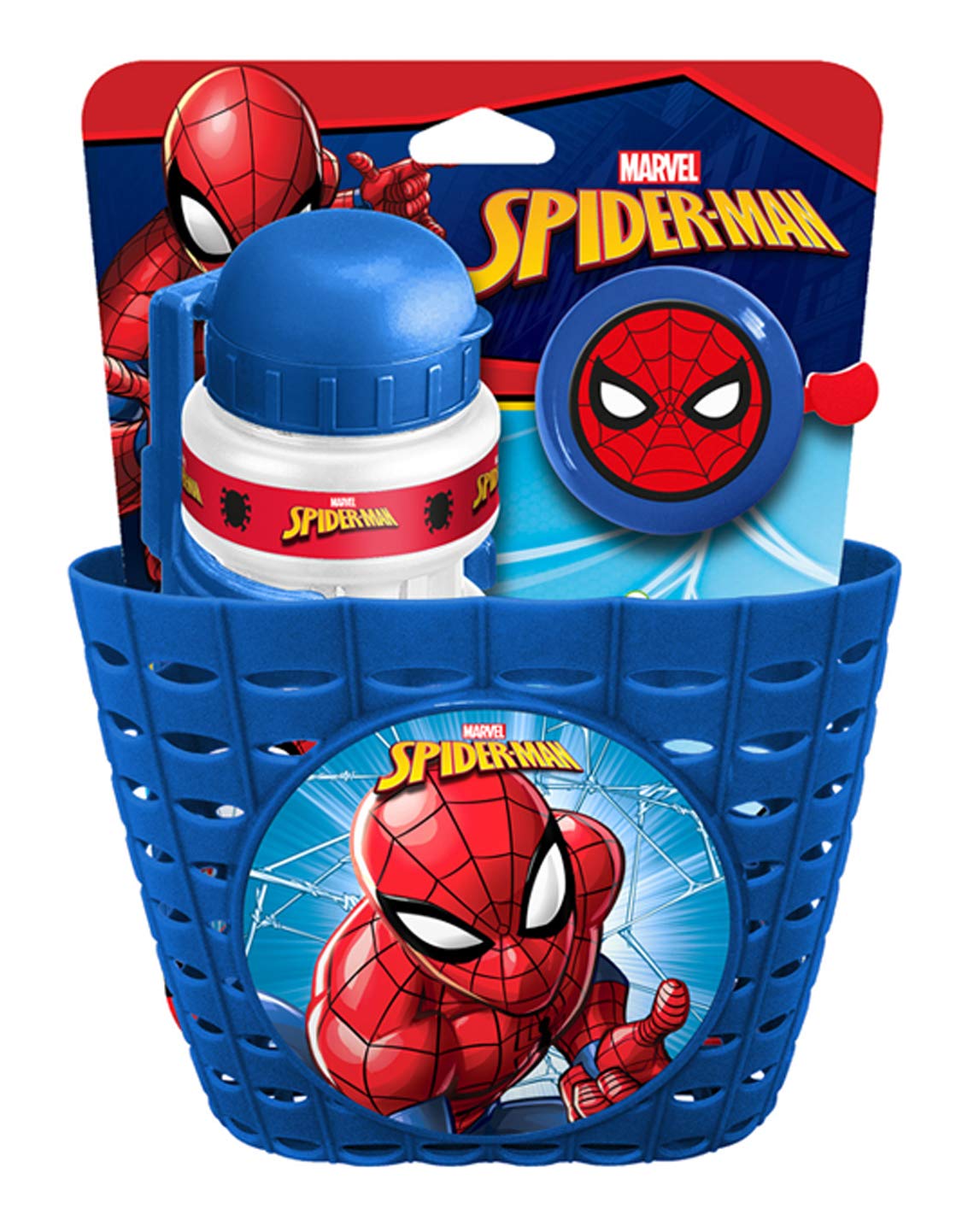 Kit Bici Spiderman: Portaborraccia, Campanello E Cestino - Set Completo Blu Per Bambini - Foto 9