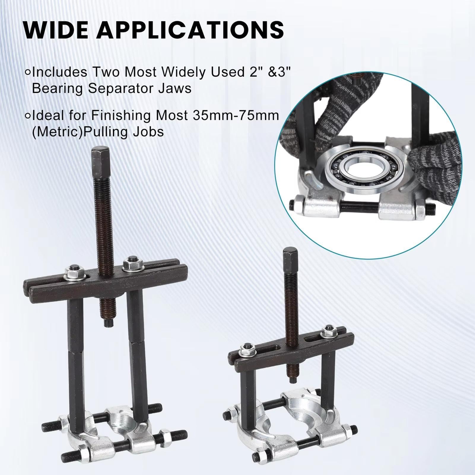 Genérico Extractor de Rodamientos de Ruedas Kit Portátil Separador Auxiliar | Partidor Separador de Rodamientos para Turismos, Pickups, Motos, Remolques, Autocaravanas y Camiones