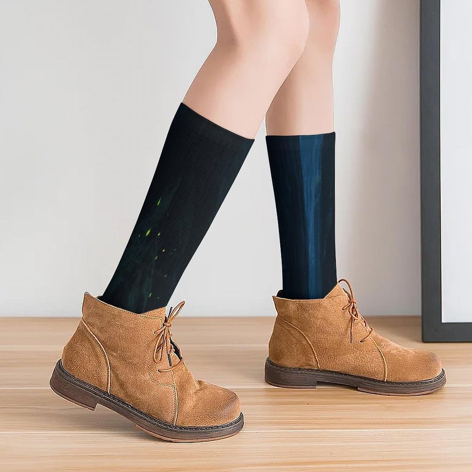 Firefly Canyon Crew Socks High Stocking Thermal Socks | Tube Socks-Breathable-Moisture-Soft-wicking for Hospital Pilates Yoga for women men Grippy for office and daily walking