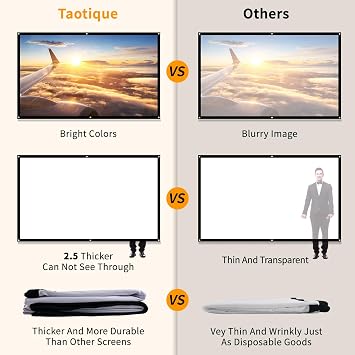 Projector Screen 72 inch, Movie Projector Screen 16:9 HD Foldable and Portable Anti-Crease Indoor Outdoor Projection Double Sided Video Projector Screen for Home, Party, Office, Classroom
