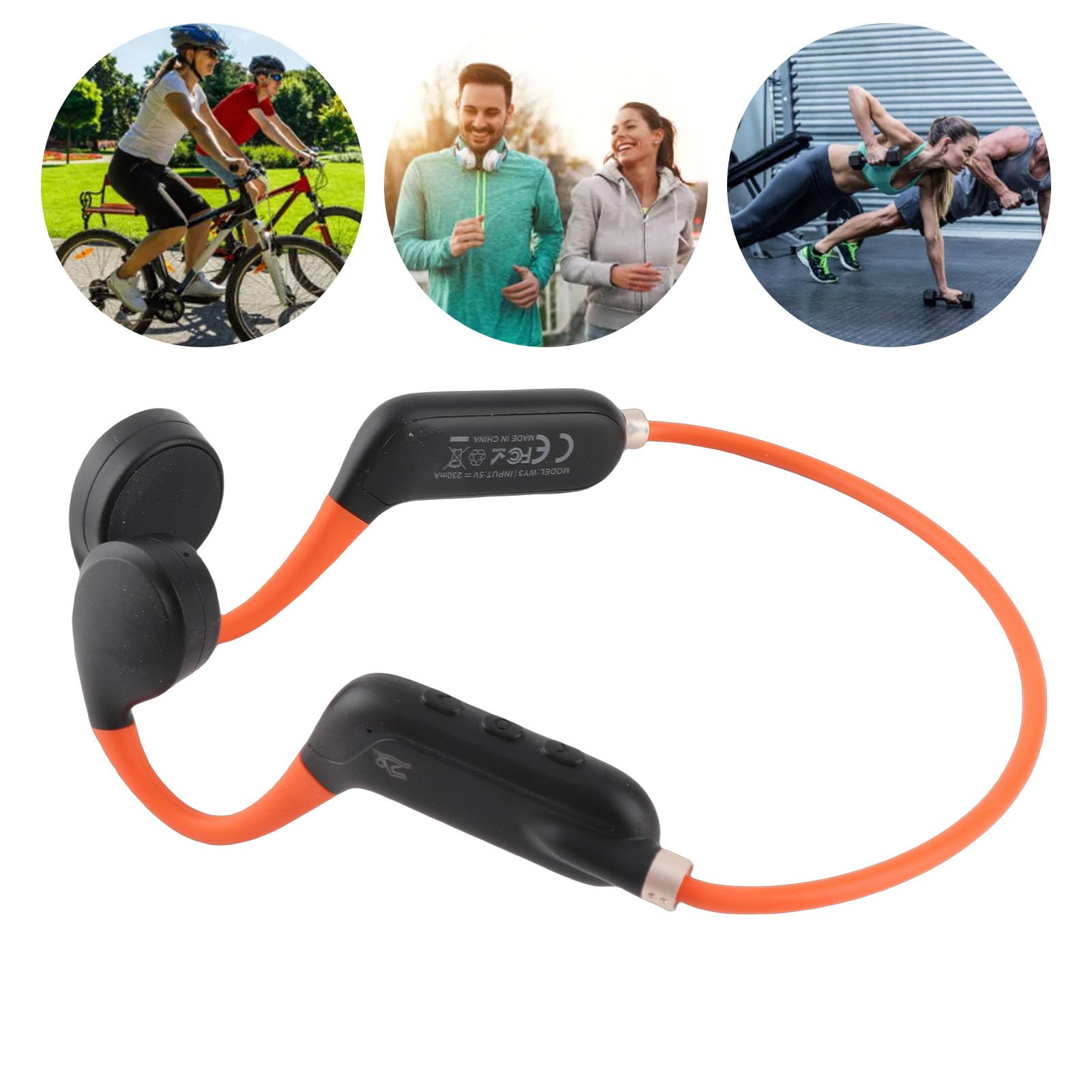 Dpofirs Cuffie Wireless a Conduzione Ossea con Riduzione del Rumore e Amplificazione del Suono del Microfono Design Leggero per gli Spostamenti Quotidiani Modalità di Ascolto Personalizzabili