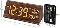 Vista 8 de DreamSky Reloj Despertador Digital de Madera para Dormitorio - Relojes Eléctricos de 7.7" con Puerto USB, Números Grandes, Temperatura, Atenuador