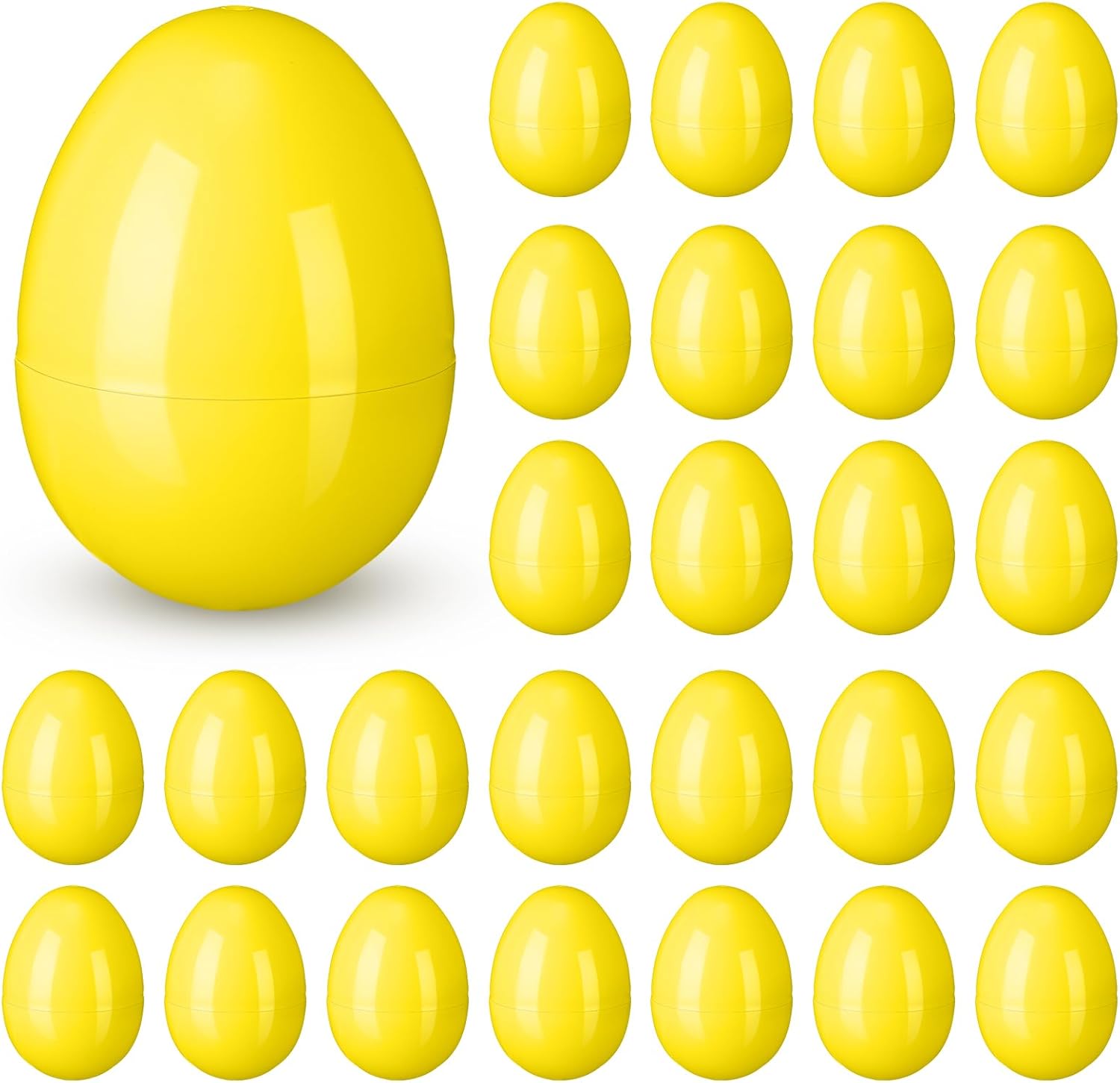 Silipull 36 Pack 3.1 Inch Jumbo Empty Plastic Eggs, Fillable Eggs for Egg Hunts, Candy Basket Stuffers, Party Favors, DIY Crafts(Red)