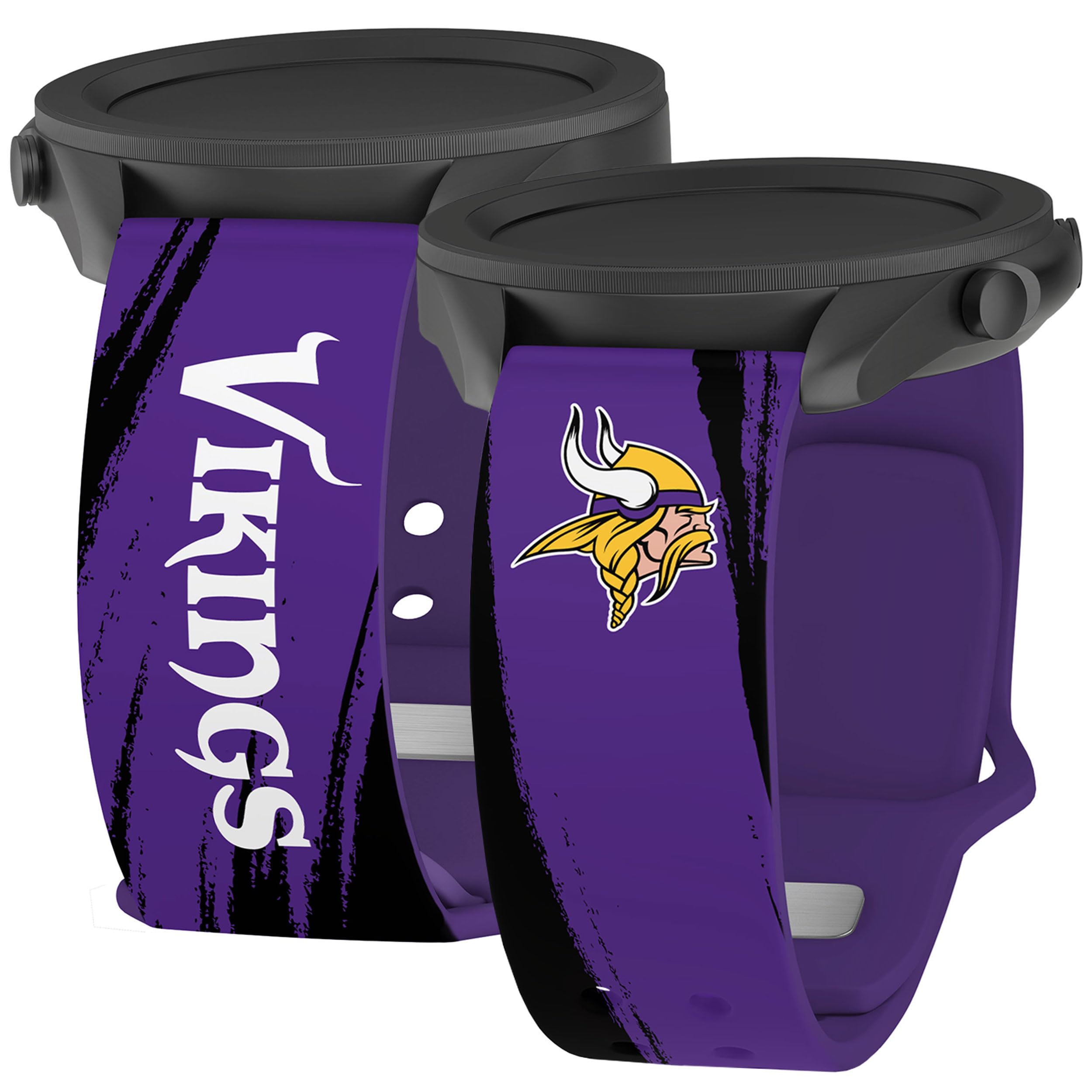 Game Time Minnesota Vikings HD Paint Stripe Watch Band Compatible with Samsung Galaxy Watch (22mm Short)