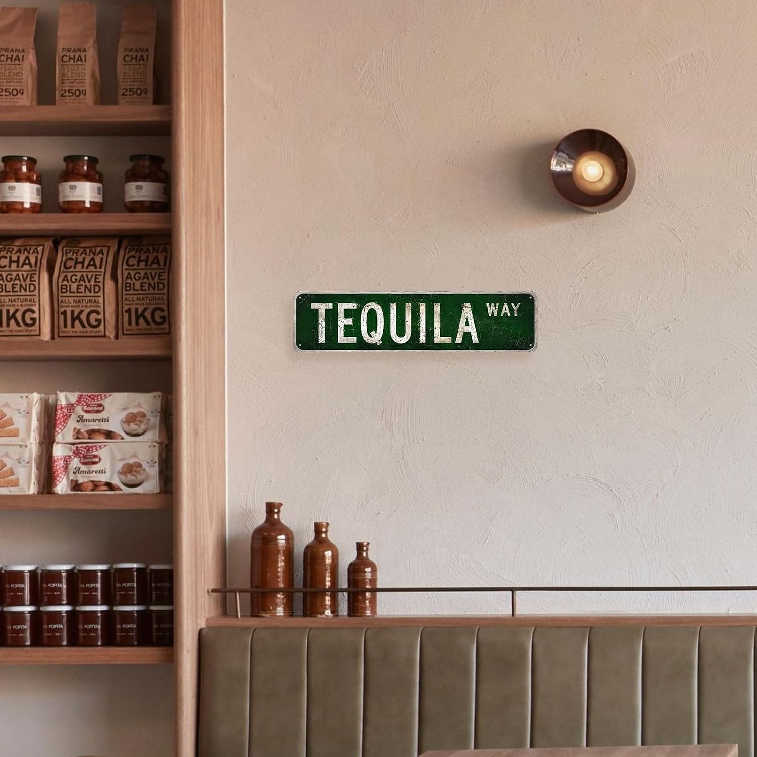 Vintage Street Signs Tequila Way Bar Signs 4×16 Metal Sign For Home Bar Funny Backyard Decor Kitchen Sign image 4