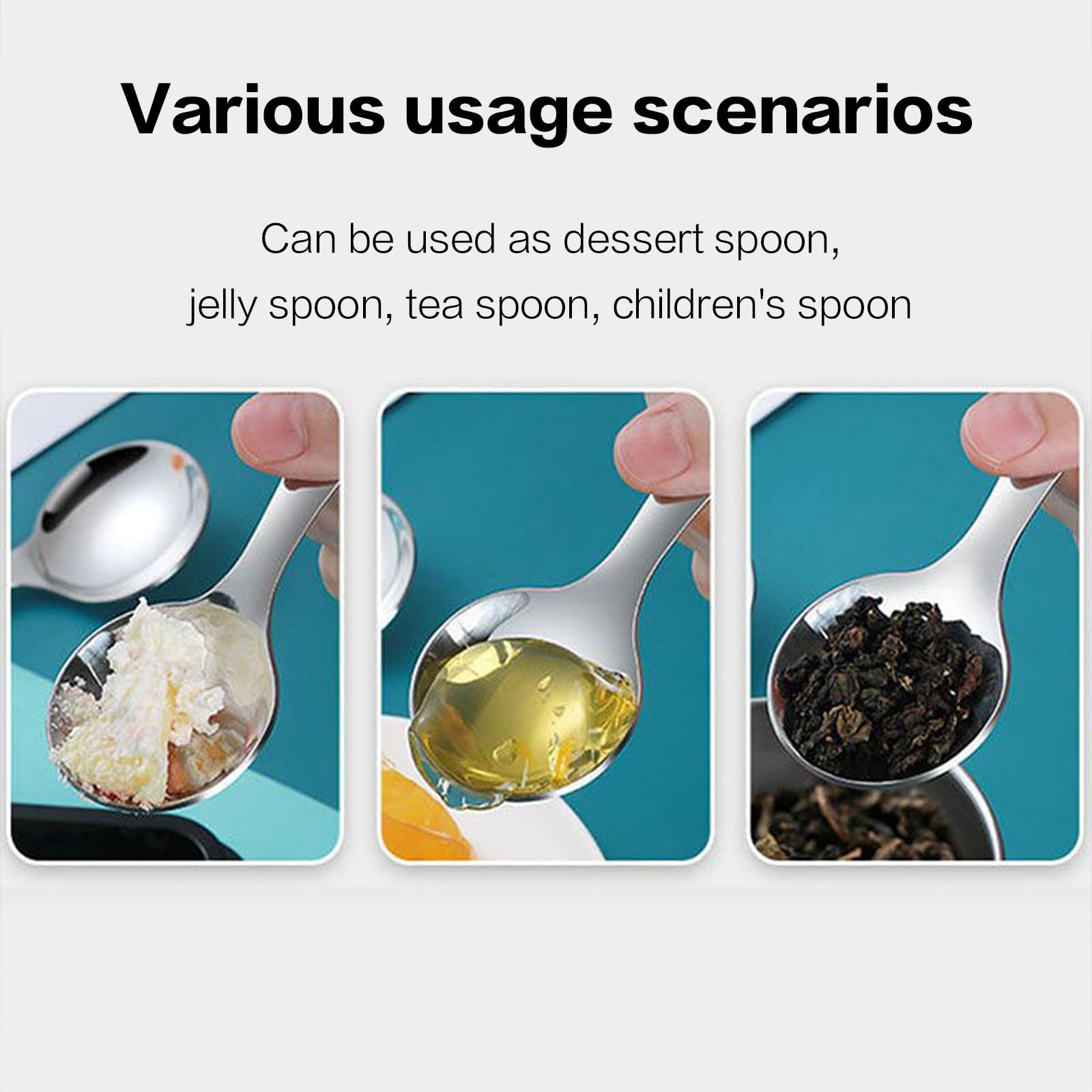 3 cucchiai con manico corto in acciaio inossidabile mini cucchiaio con manico corto per condimento tè e caffè Scoop per tè e caffè Cucchiaio per zucchero e spezie per cucina