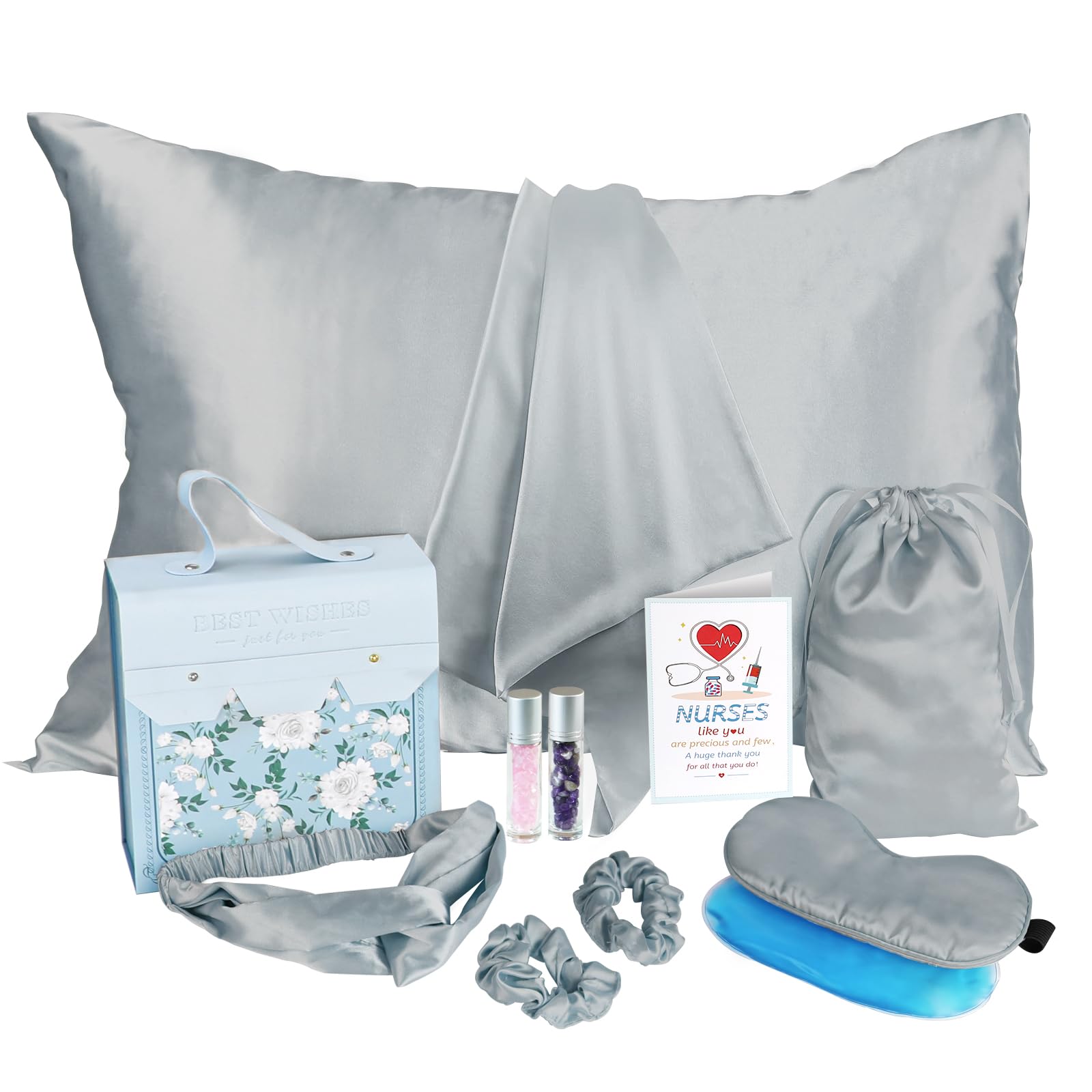 Nurse Gift Set - Satin Pillowcase & Eye Mask For Nurses Week, Graduation, Or Appreciation