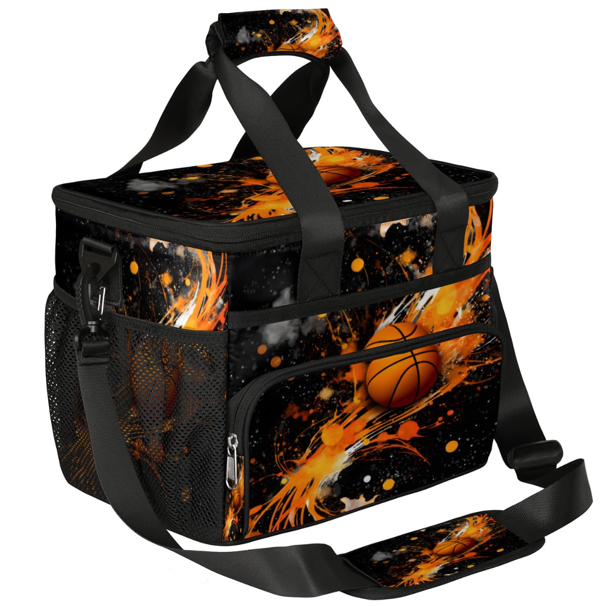 Insulated Picnic Backpack Lunch Box for Women Men Picnic Basket Tote Lunch Bag Picnic Bag Portable Lunch Bags for Picnic, Beach, Work, Trip,Office, Camp Basketball Ball