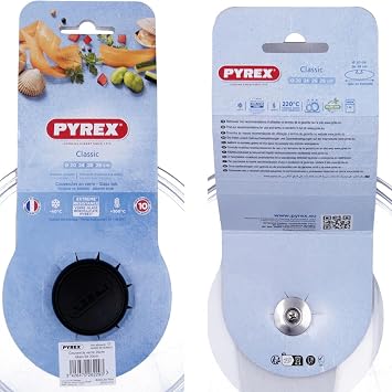 Pyrex 4937234 tencere/tava için cam kapak, 28 cm, şeffaf