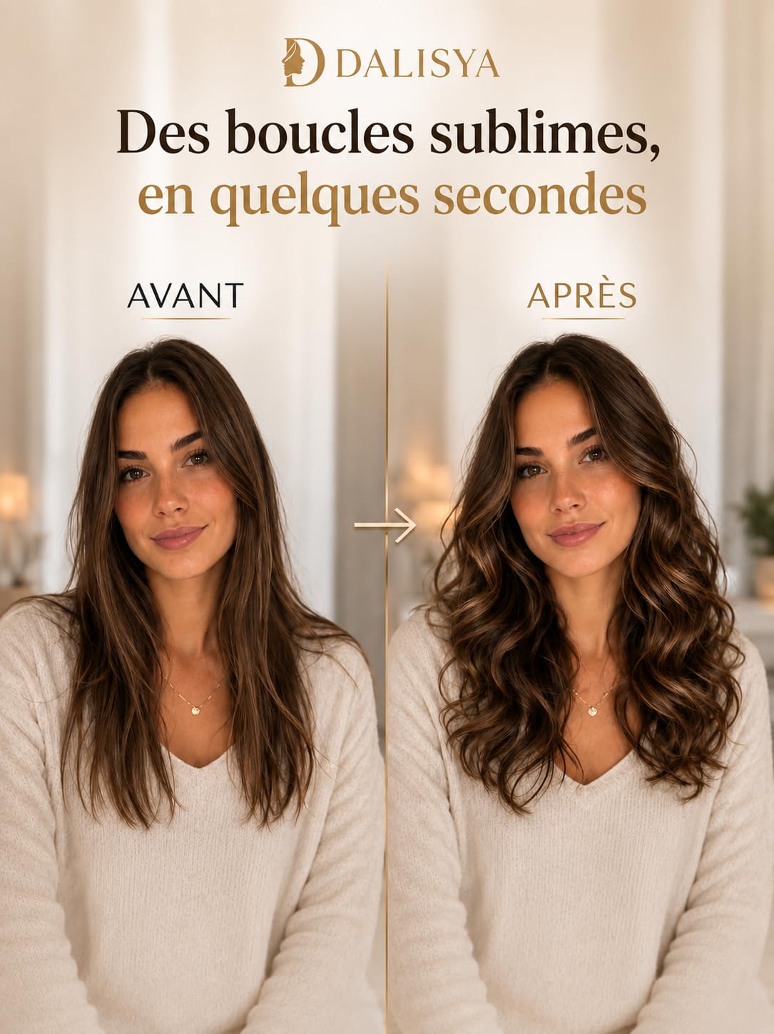 Boucleur Automatique DALISYA AutoCurl Élégance™ – Fer à Boucler Automatique Céramique 170-230°C – Boucles Naturelles Ondulations Wavy – Rotation Gauche/Droite – Idée Cadeau Femme
